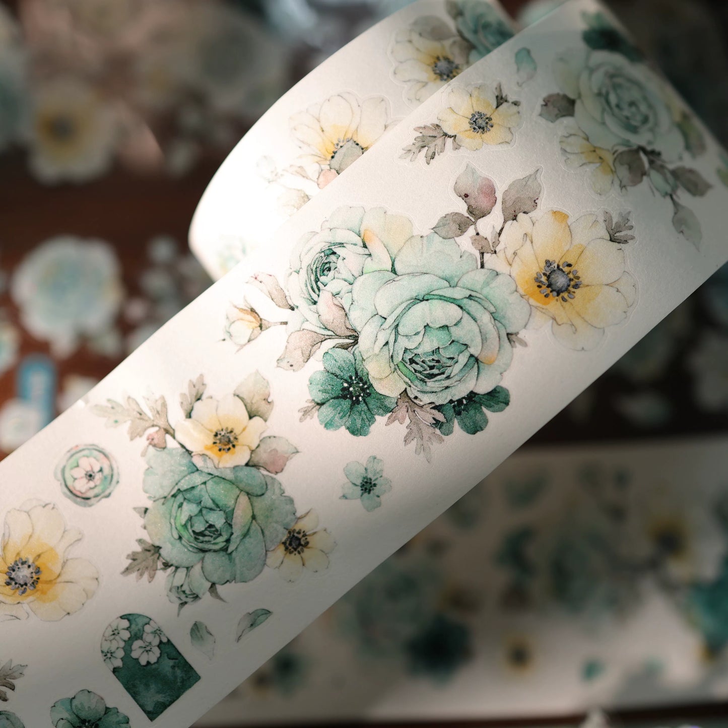 YiEr Vol17【Blue-Violet Flower】Kiss-cut Floral Washi Tape and PET Stickers