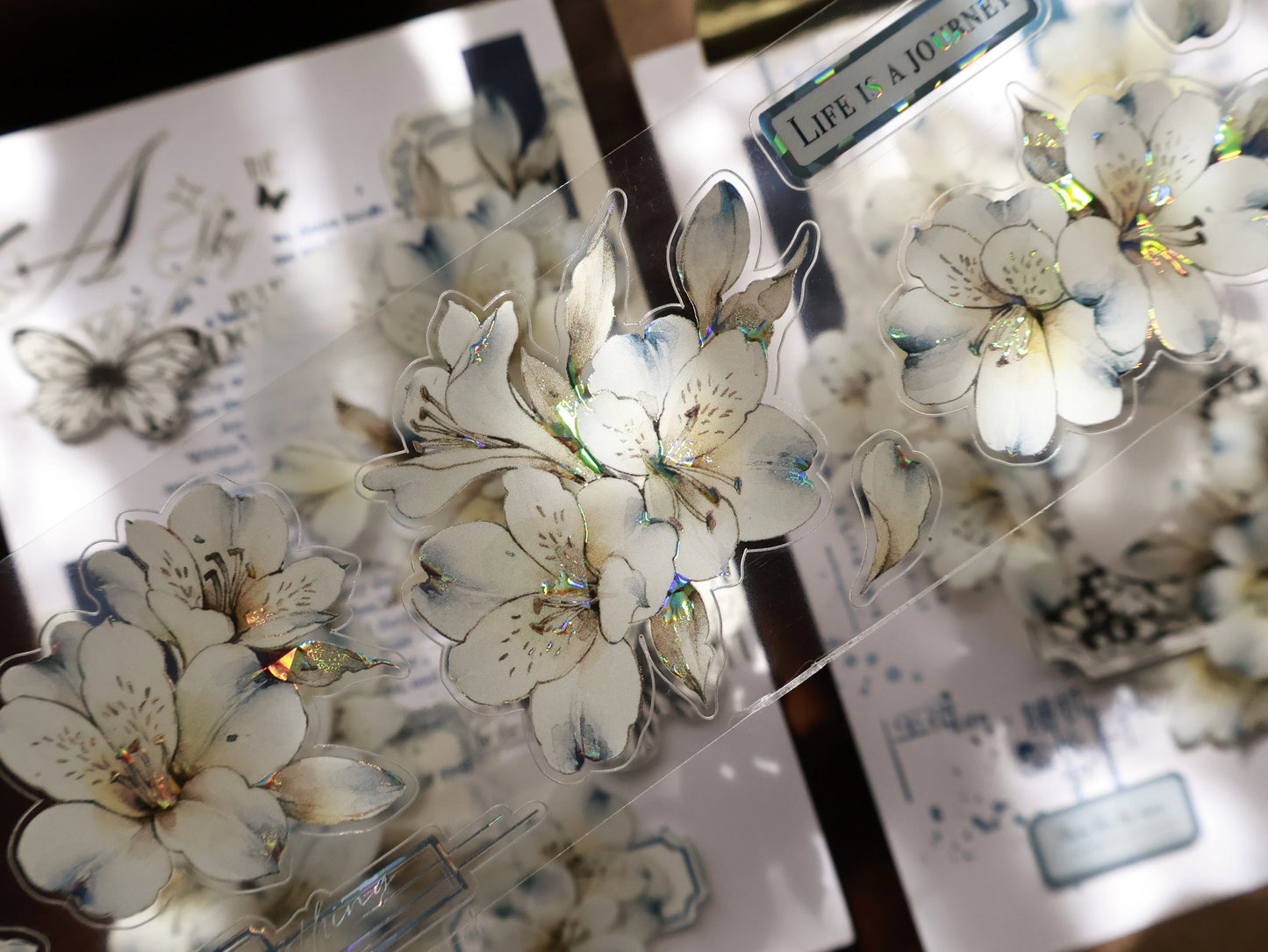 YiEr Vol15【Blue Island Sixth Beginning】Orginal Design Pre-cut Washi/Pet Floral Tape Light Retro Landscaping Stickers