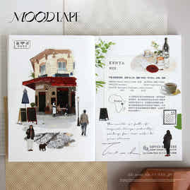 Moodtape【Leaf Gap Coffee】Original Washi Tape Street View Coffee Stickers