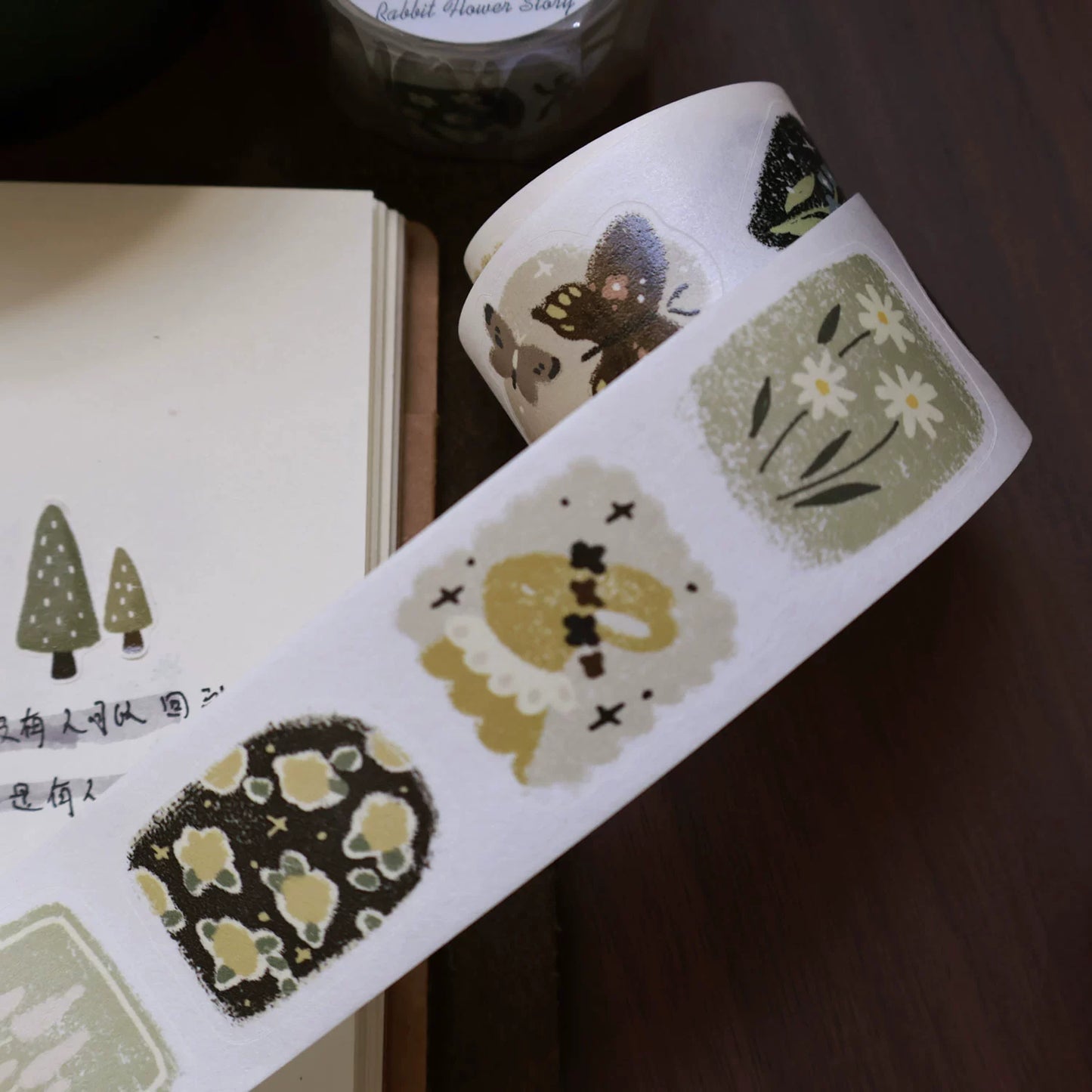 YiEr Minimalist Style Vol4【Spring Exhibition】Light Retro Orginal Design Washi Pet Tape Landscape Stickers