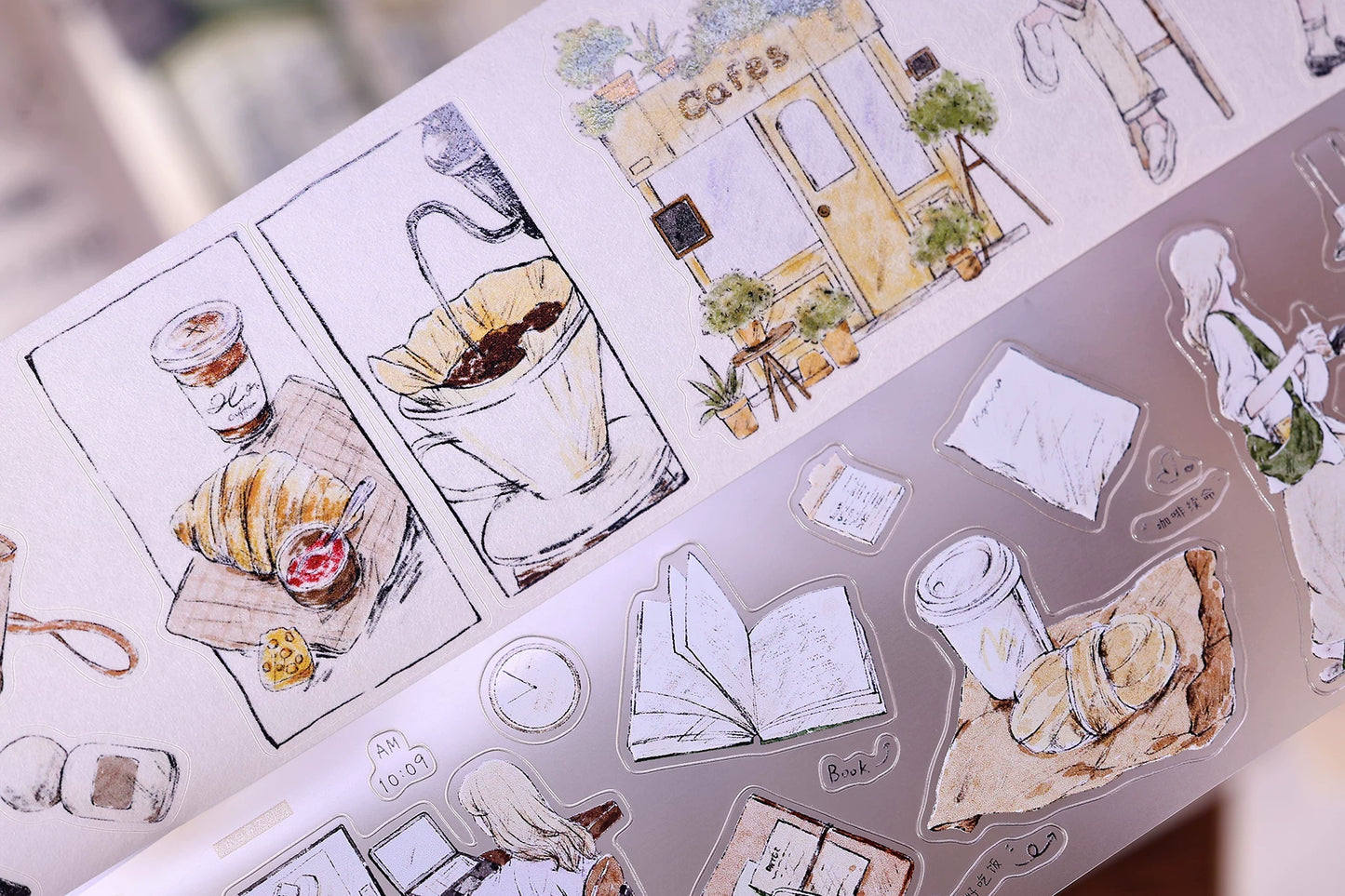 XiaoBaiJia Salt Series【A Person's Daily Routine】Pre-cut Orginal Design Washi/Pet Tape Light Retro Stickers