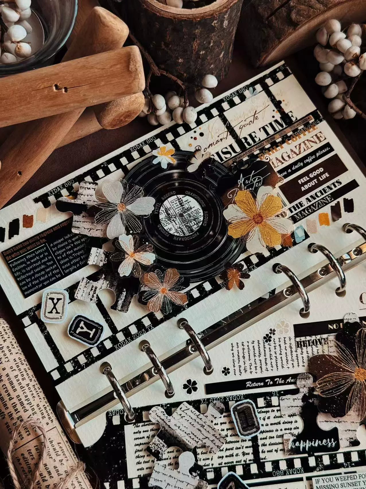 Linlanxi 【Puzzle Painting】Original  Pre-cut Washi/Pet Tape,New Fashion Retro Wider English Counted Tape