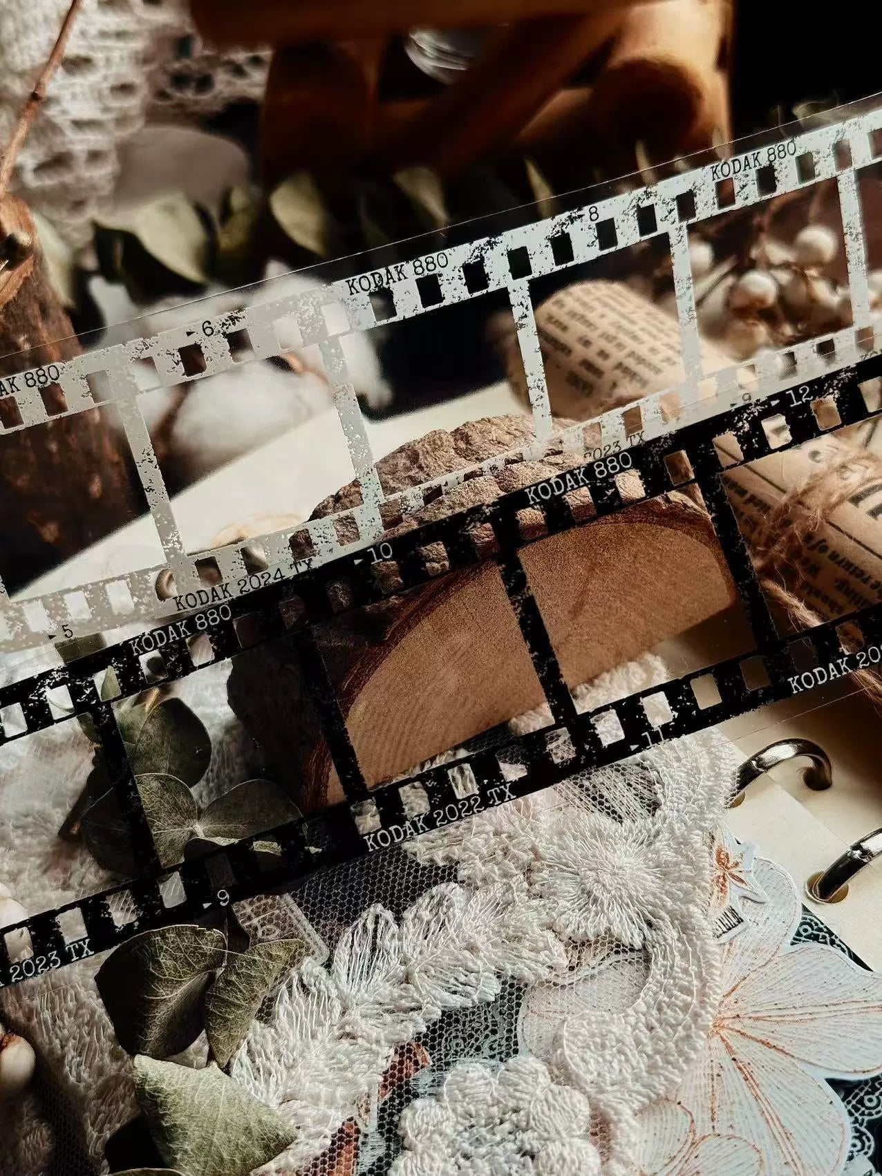 Linlanxi【Memories of Time】Original Washi/Pet Tape New Retro Life Old Film Series Decorative Tape Long Loop Full Roll