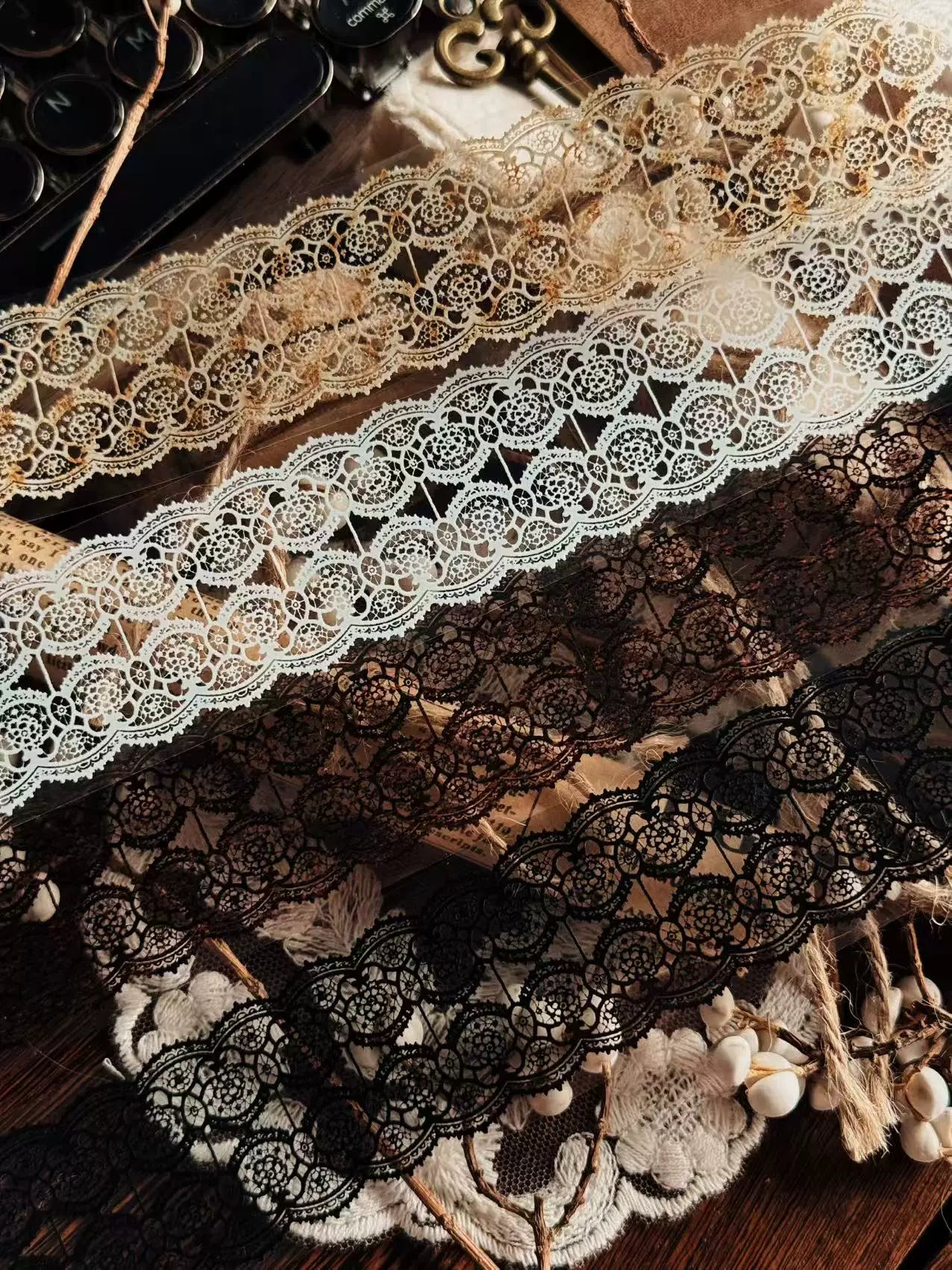 Linlanxi Vol13【Vintage Lace Trim】Original Design Retro Broken Paper Bookkeeping Washi Pet Tape