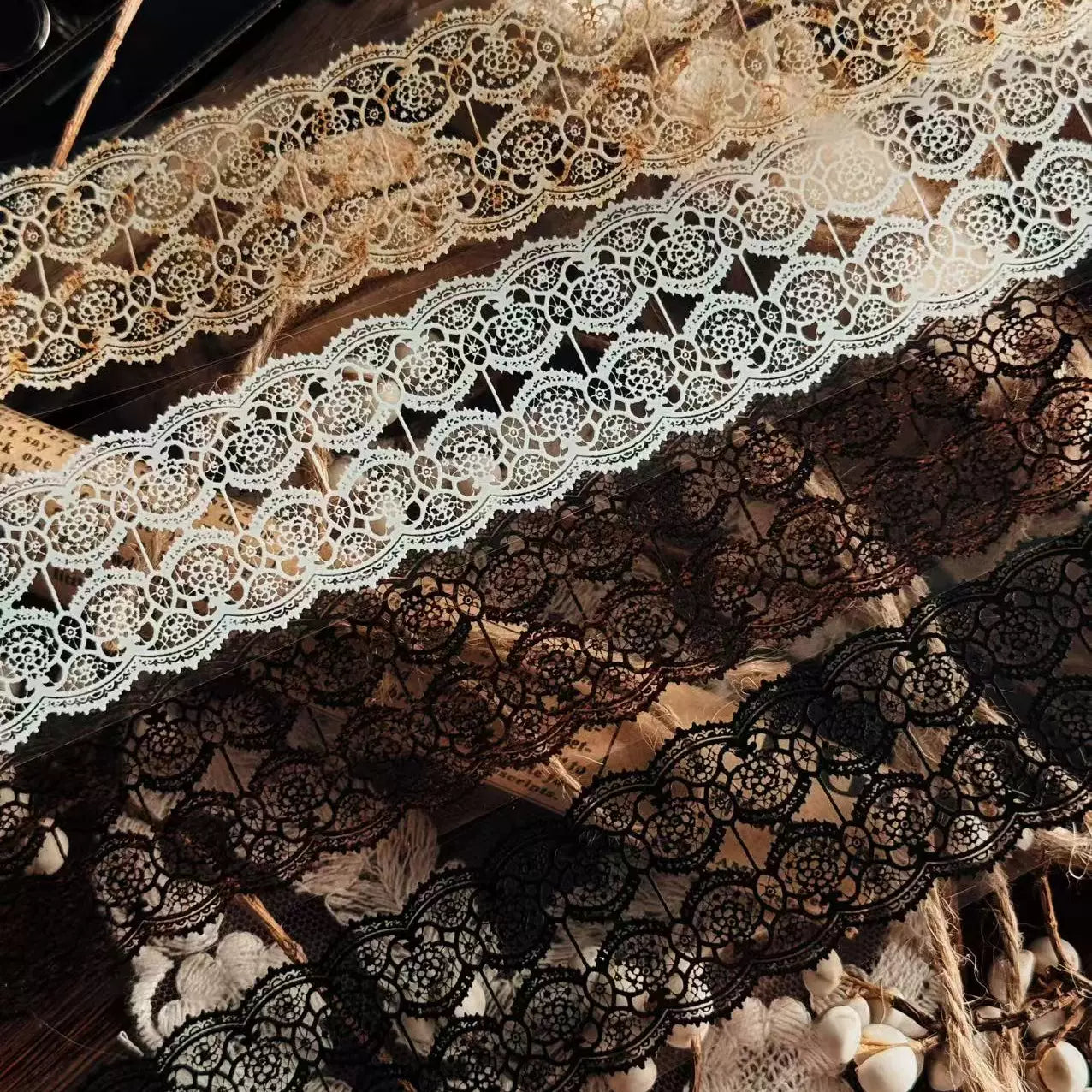 Linlanxi Vol13【Vintage Lace Trim】Original Design Retro Broken Paper Bookkeeping Washi Pet Tape