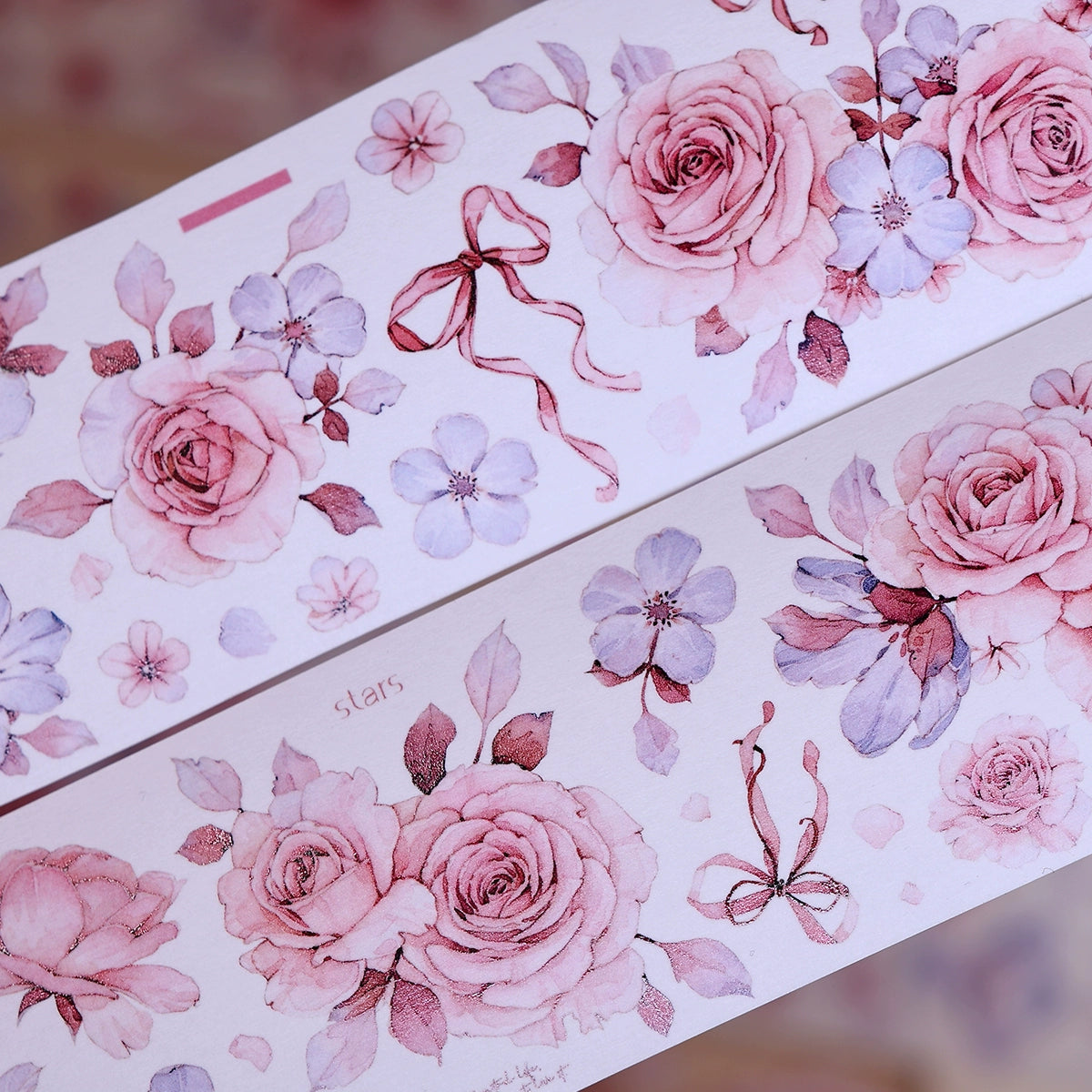XiaoBaiJia【Clear Sky/Morning Mist】Light Retro Mint Green Flower Orginal Design Washi Pet Floral Tape Landscaping Stickers