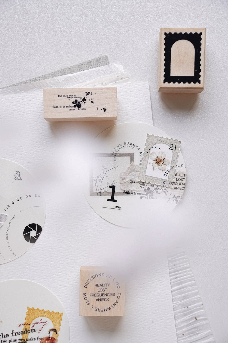 Yuanzi Vol7【Text Primer Series】Upgraded Rubber Retro Maple Stamp for Washi Tape