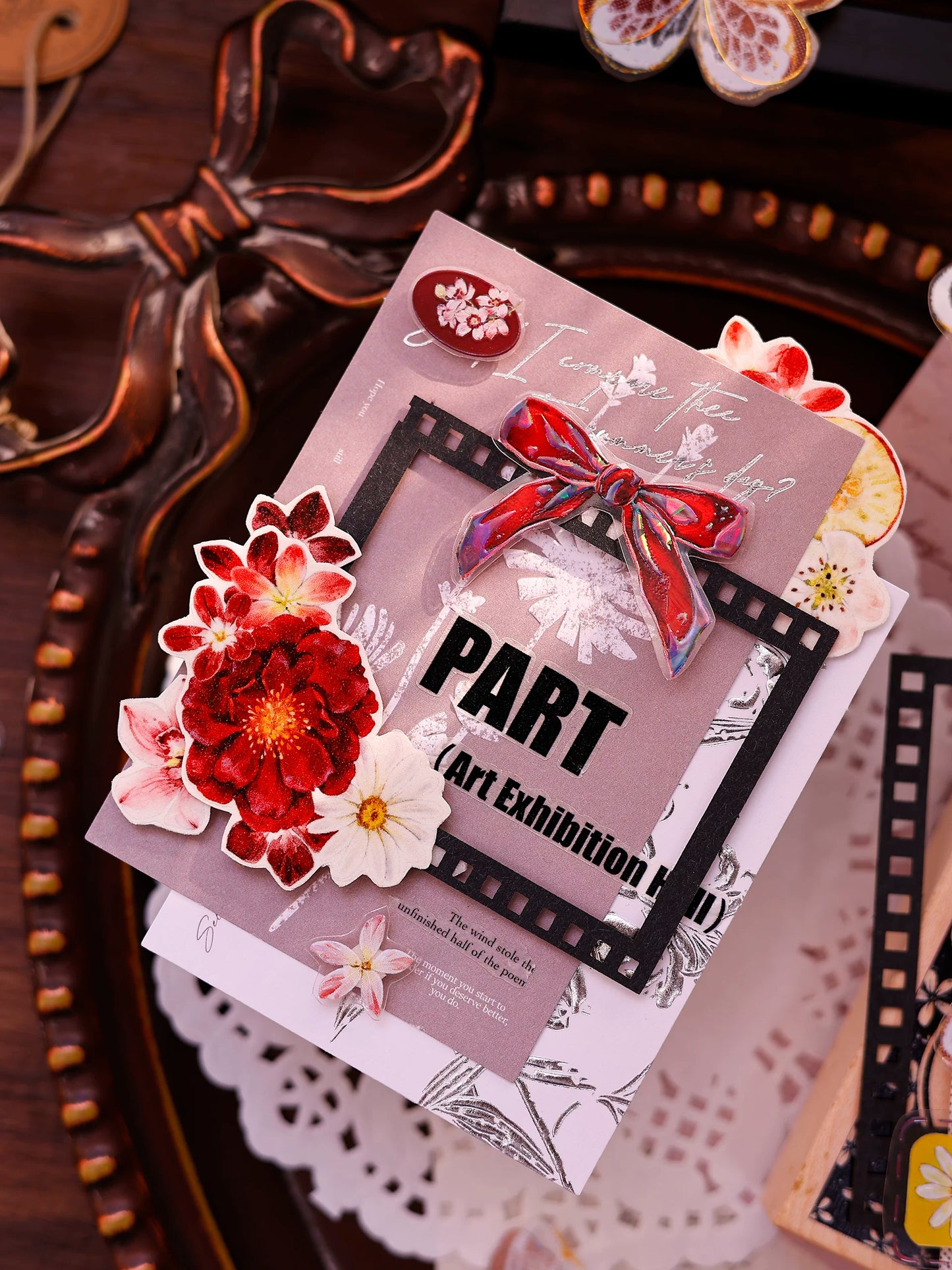 XiaoBaiJia Salt Series【Red Fruit Fragrance】Orginal Design Kiss-cut Washi/Pet Floral Tape Light Retro Landscaping Stickers