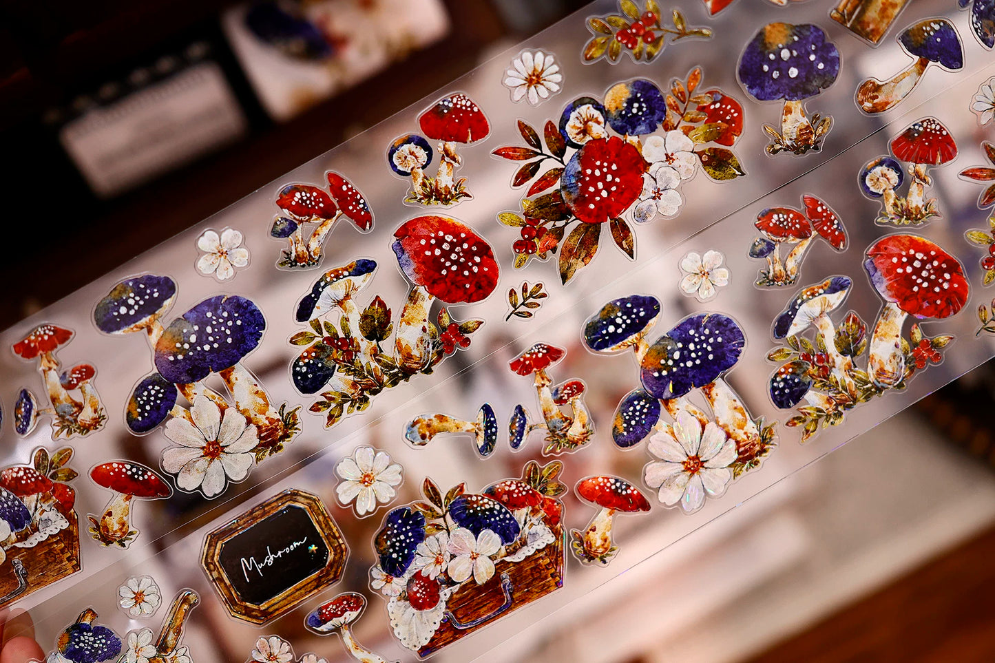 XiaoBaiJia【Mushroom Tales in the Woods】Orginal Design Kiss-cut Washi Pet Floral Tape Light Retro Landscaping Stickers