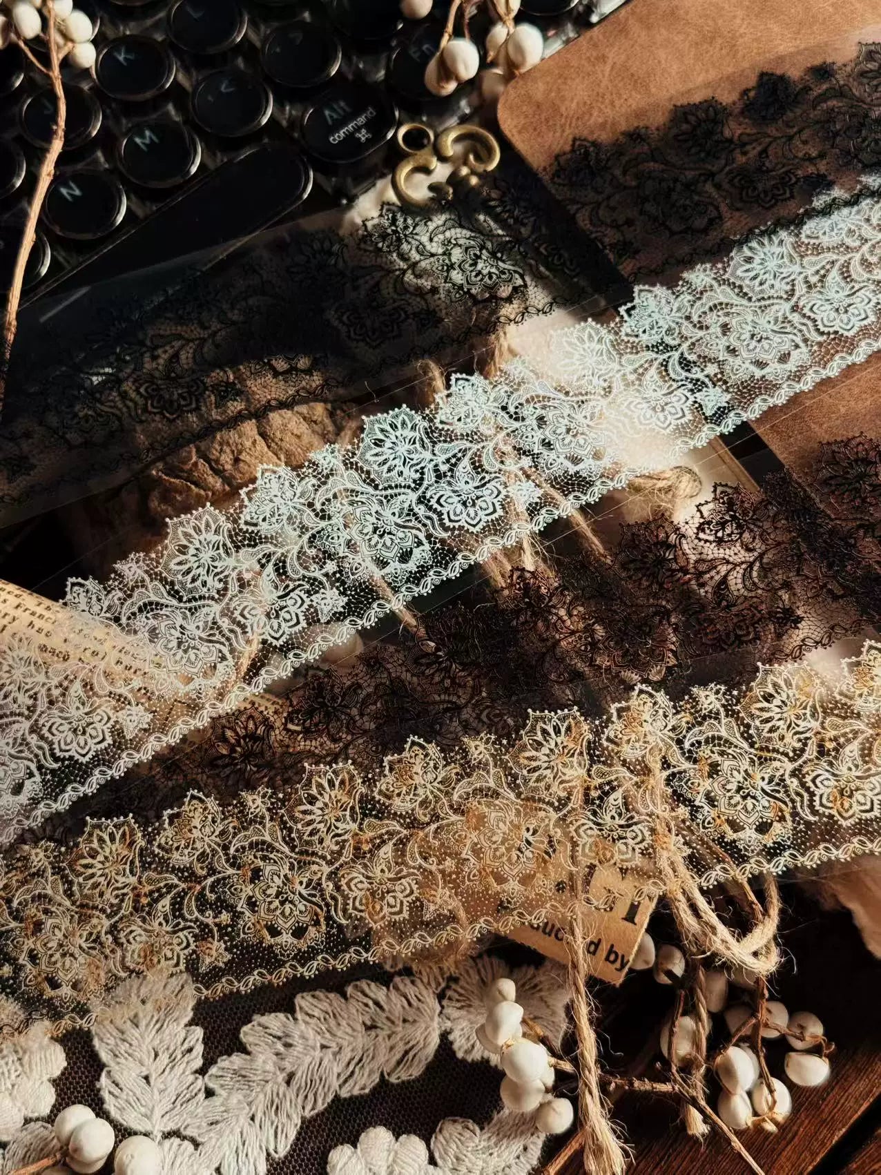 Linlanxi Vol13【Vintage Lace Trim】Original Design Retro Broken Paper Bookkeeping Washi Pet Tape