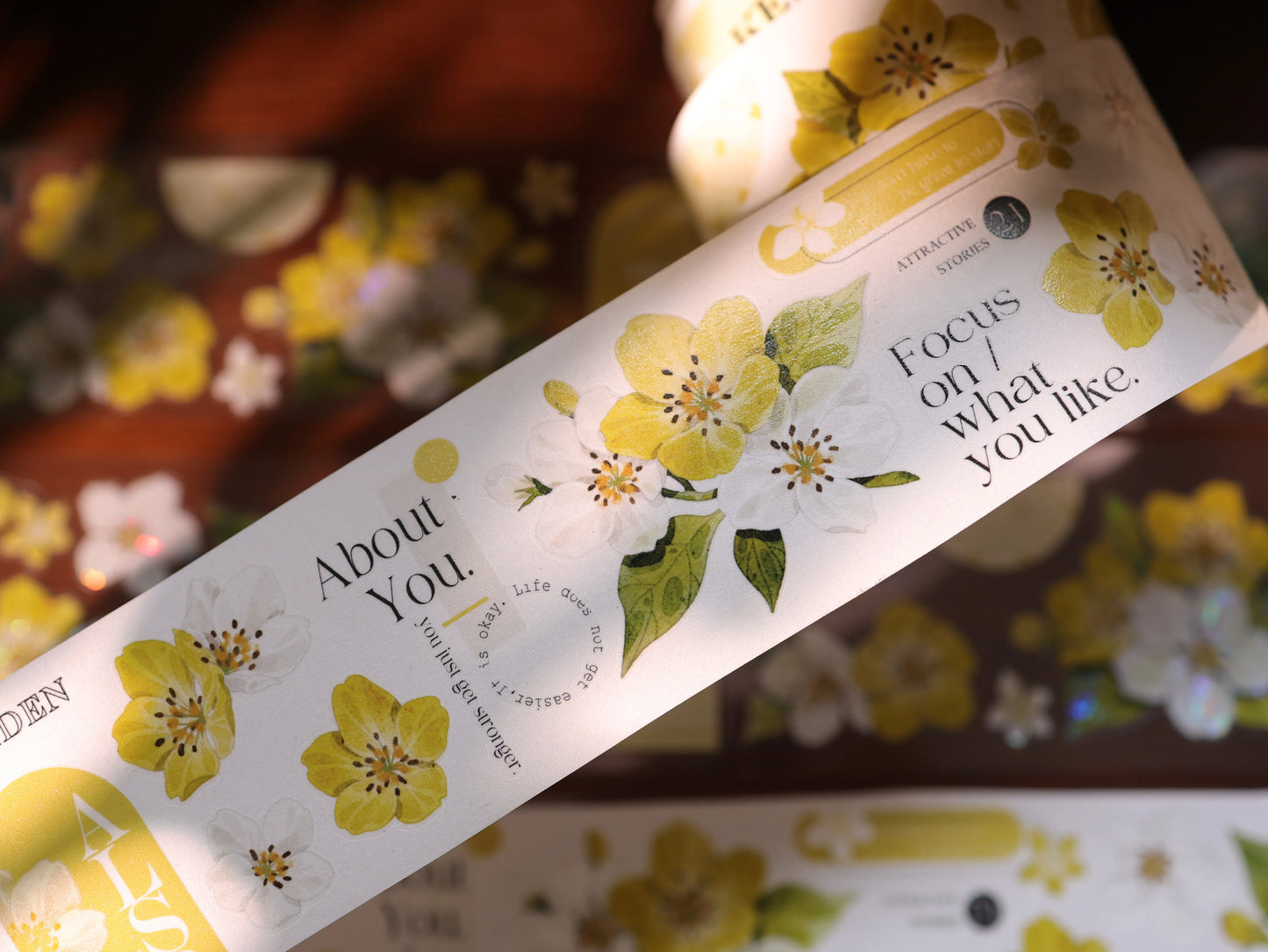 YiEr Vol17【Cream Pear Blossom】Kiss-cut Floral Washi Tape and PET Stickers