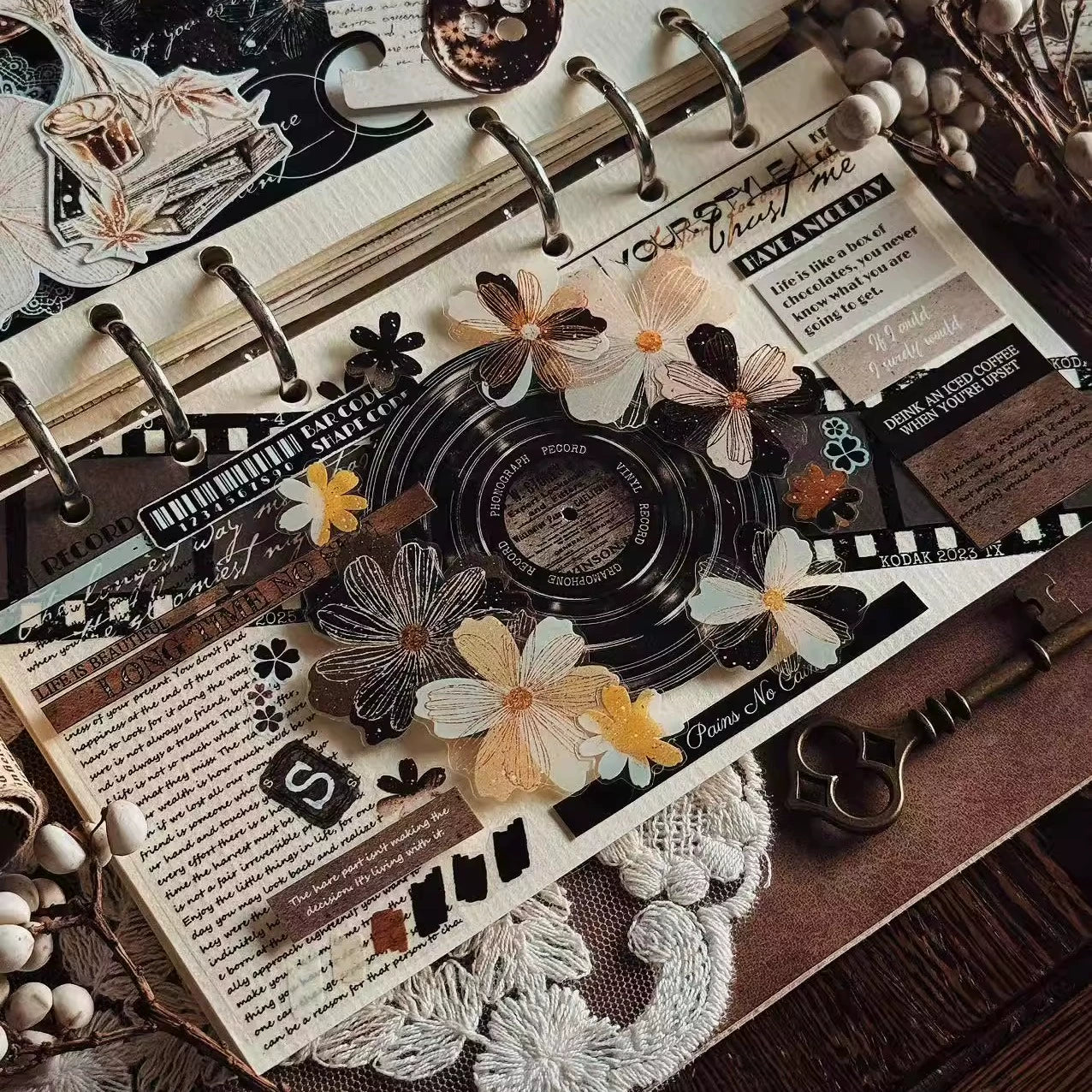 Linlanxi 【Puzzle Painting】Original  Pre-cut Washi/Pet Tape,New Fashion Retro Wider English Counted Tape