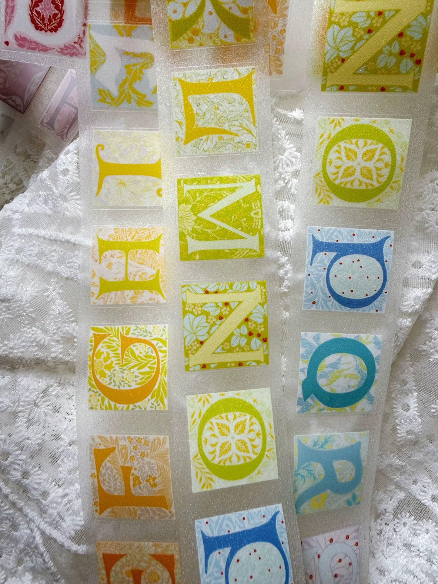ZaoZao Vol4【Botanical Letter Set】Original Design Kiss-Cut Washi PET Tape Stickers,for Scrapbook Supplies,Journaling,Junk Journal,Bullet Journal,Planner Stickers
