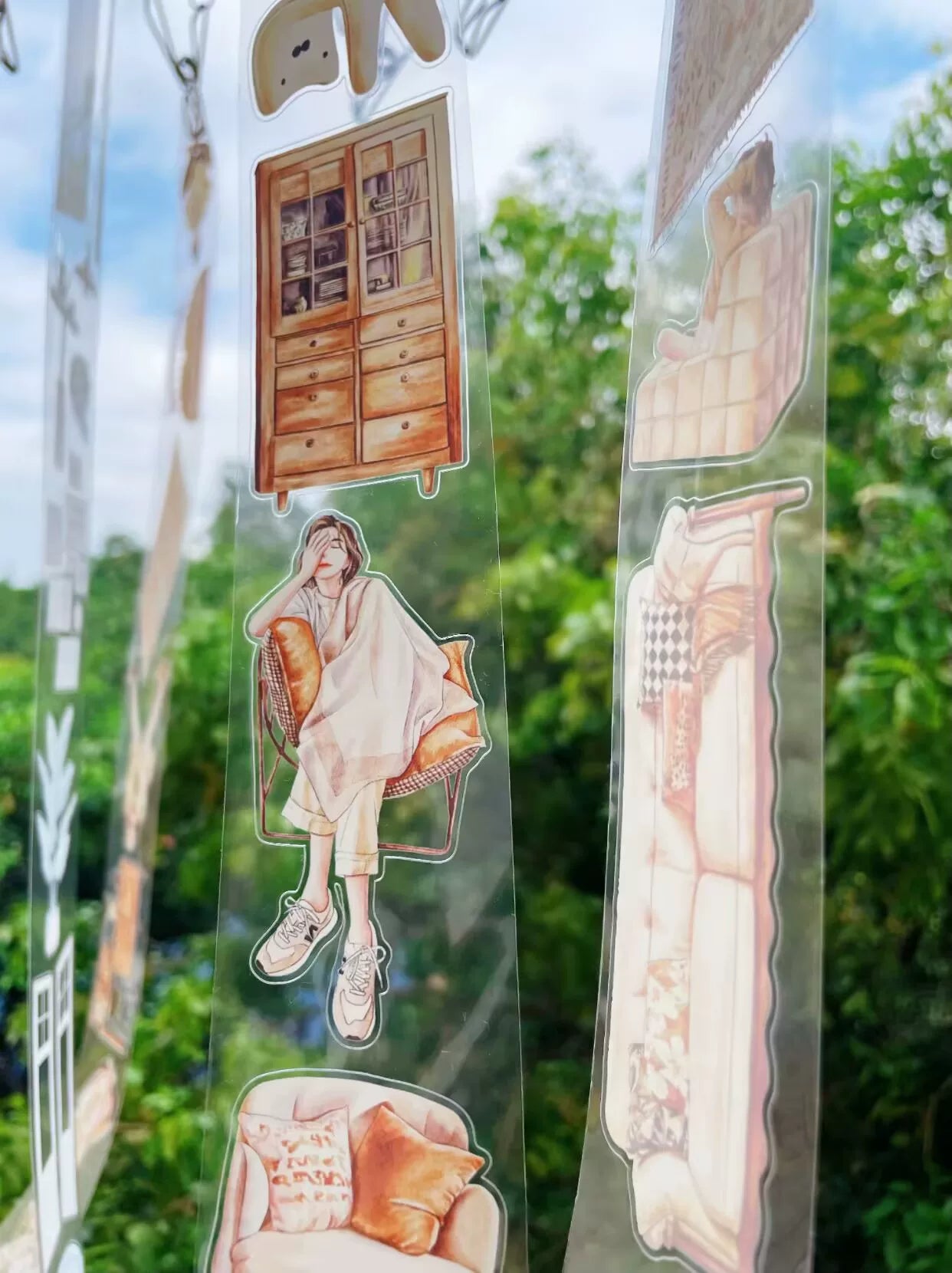 ZaoZao Vol3【Nest】Original Design Kiss-Cut Washi PET Tape Stickers,for Scrapbook Supplies,Journaling,Junk Journal,Bullet Journal,Planner Stickers