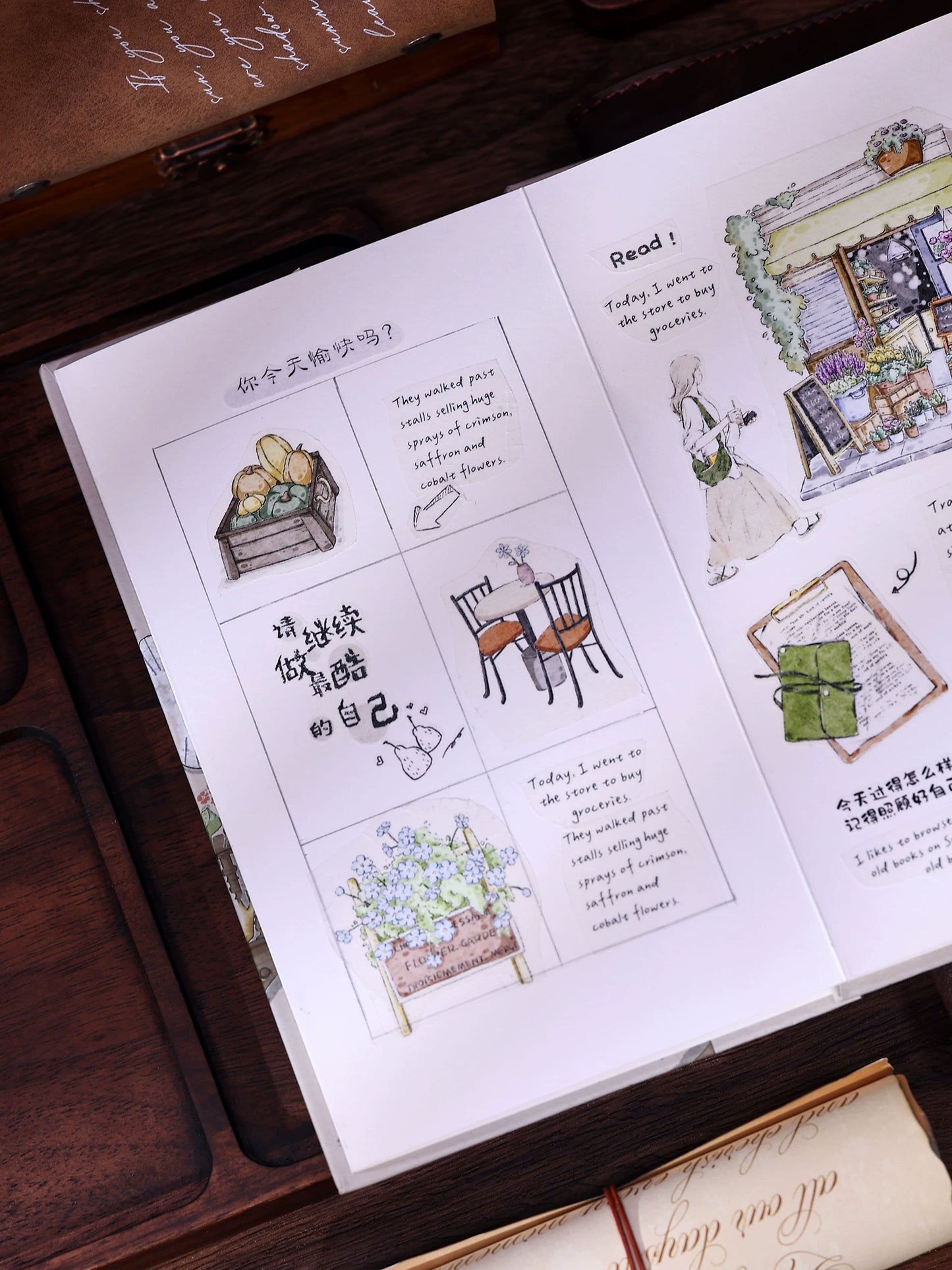 XiaoBaiJia Salt Series【A Person's Daily Routine】Pre-cut Orginal Design Washi/Pet Tape Light Retro Stickers