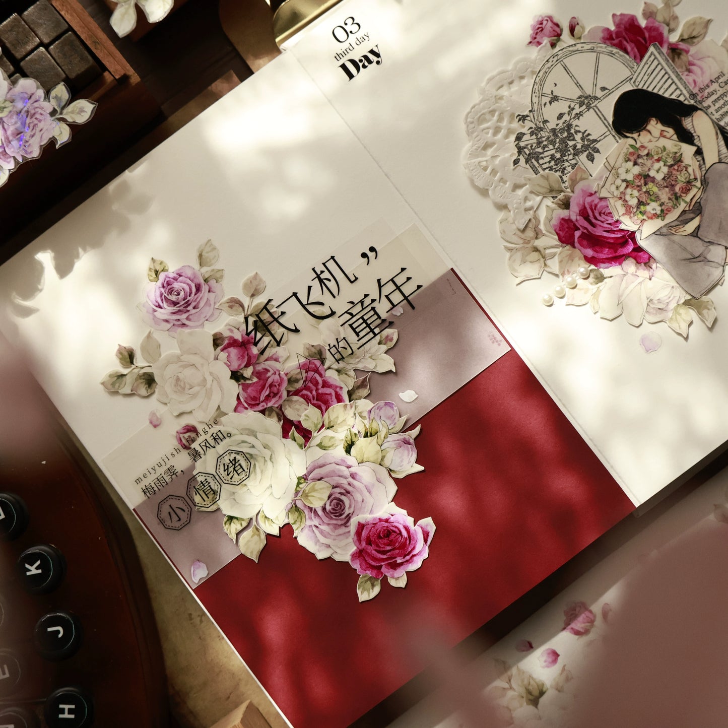 YiEr Vol15【Starry Purple】Orginal Design Pre-cut Washi/Pet Floral Tape Light Retro Landscaping Stickers