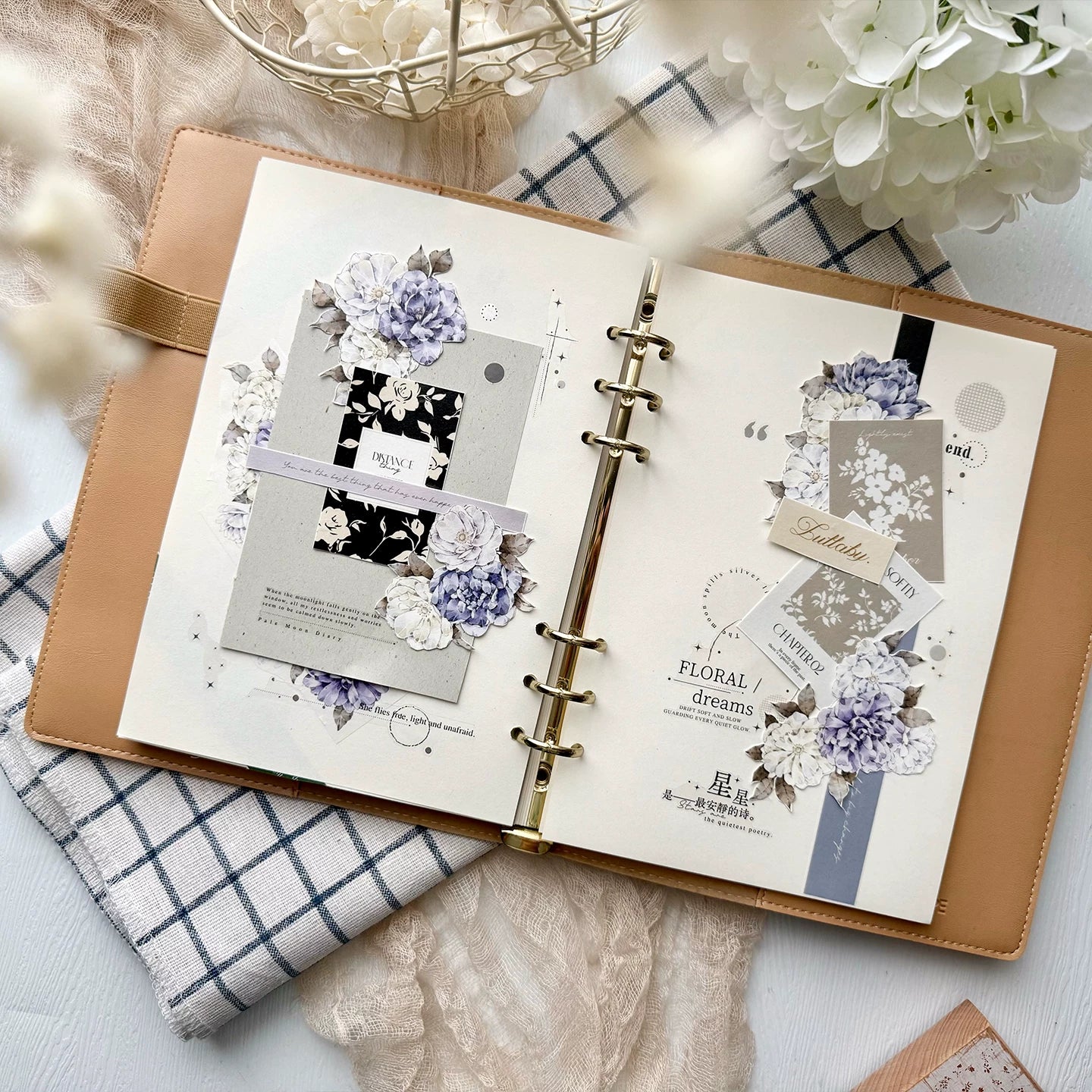 TianCheng-Vol8【Whisper of Blossoms on Paper】Washi PET Tape,for Scrapbook Supplies,Scrapbook Tape Stickers,Junk Journal Supplies