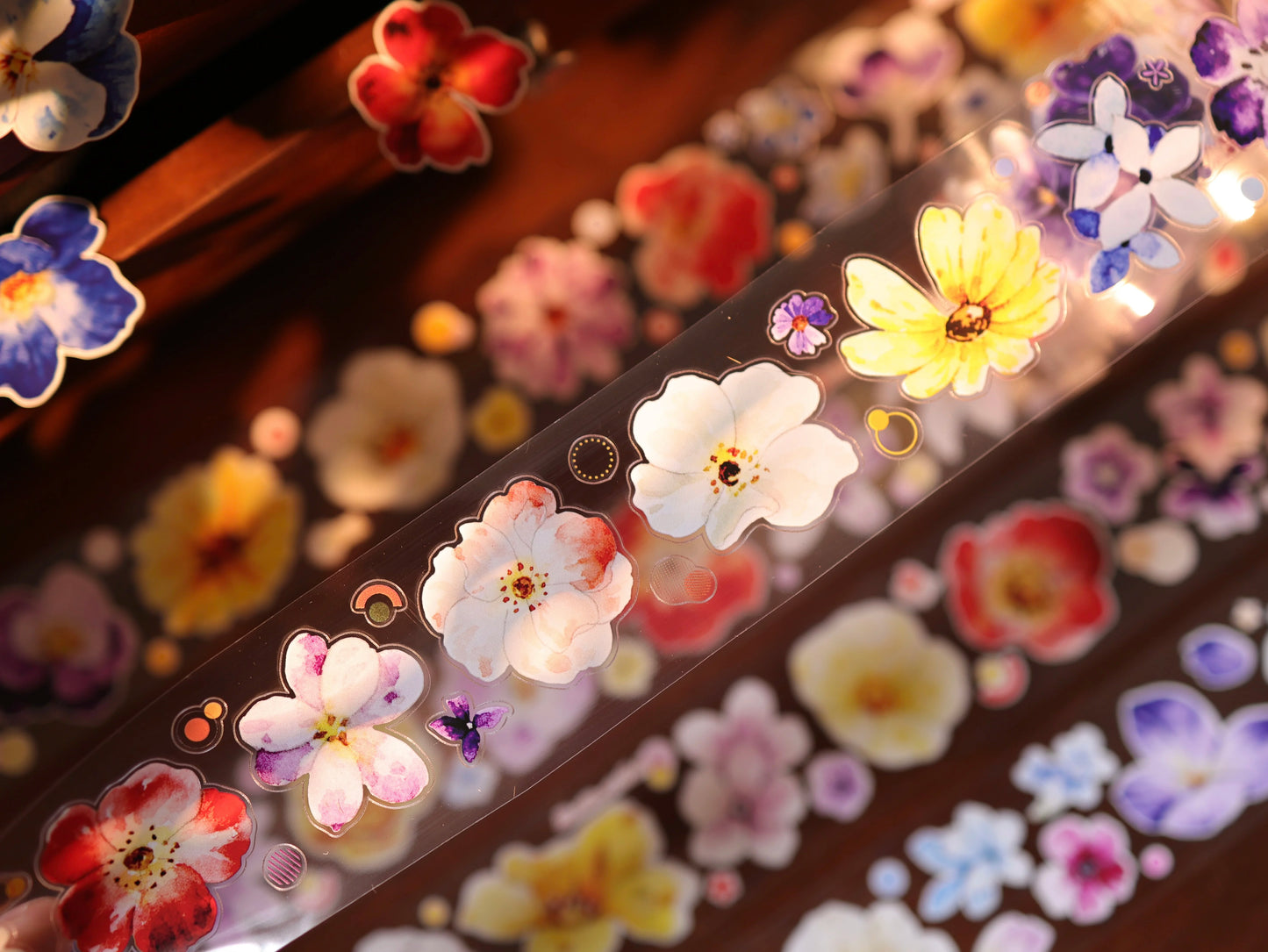YiEr Vol17【Colorful Strips】Kiss-cut Floral Washi Tape and PET Stickers