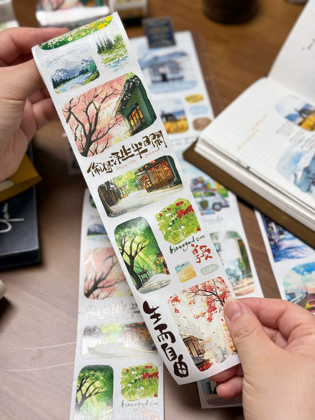 Wait Studio【Pick up Light Themed Scenery】Pre-cut Light Retro Washi/PET Tape