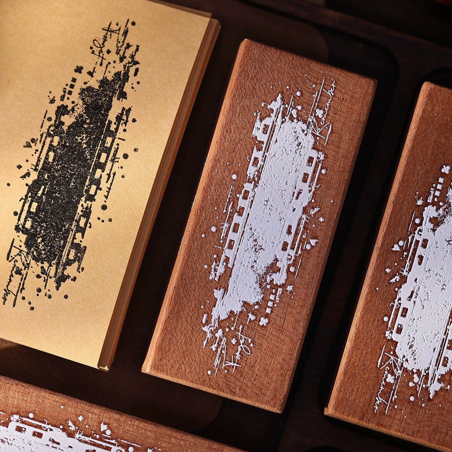 XiaoBaiJia【Basic Salt Backgroud Stamp】Imported Shabili Red Rubber and Maple Wood Stamp