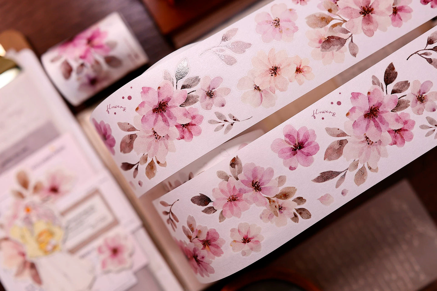 XiaoBaiJia Salt Series【Pink Mist Letter Paper】Pre-cut Orginal Design Washi/Pet Tape Light Retro Stickers