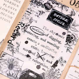 XiaoBaiJia【Garden Clippings】Light Retro Magazine Style Orginal Design Washi Pet Tape Landscaping Stickers