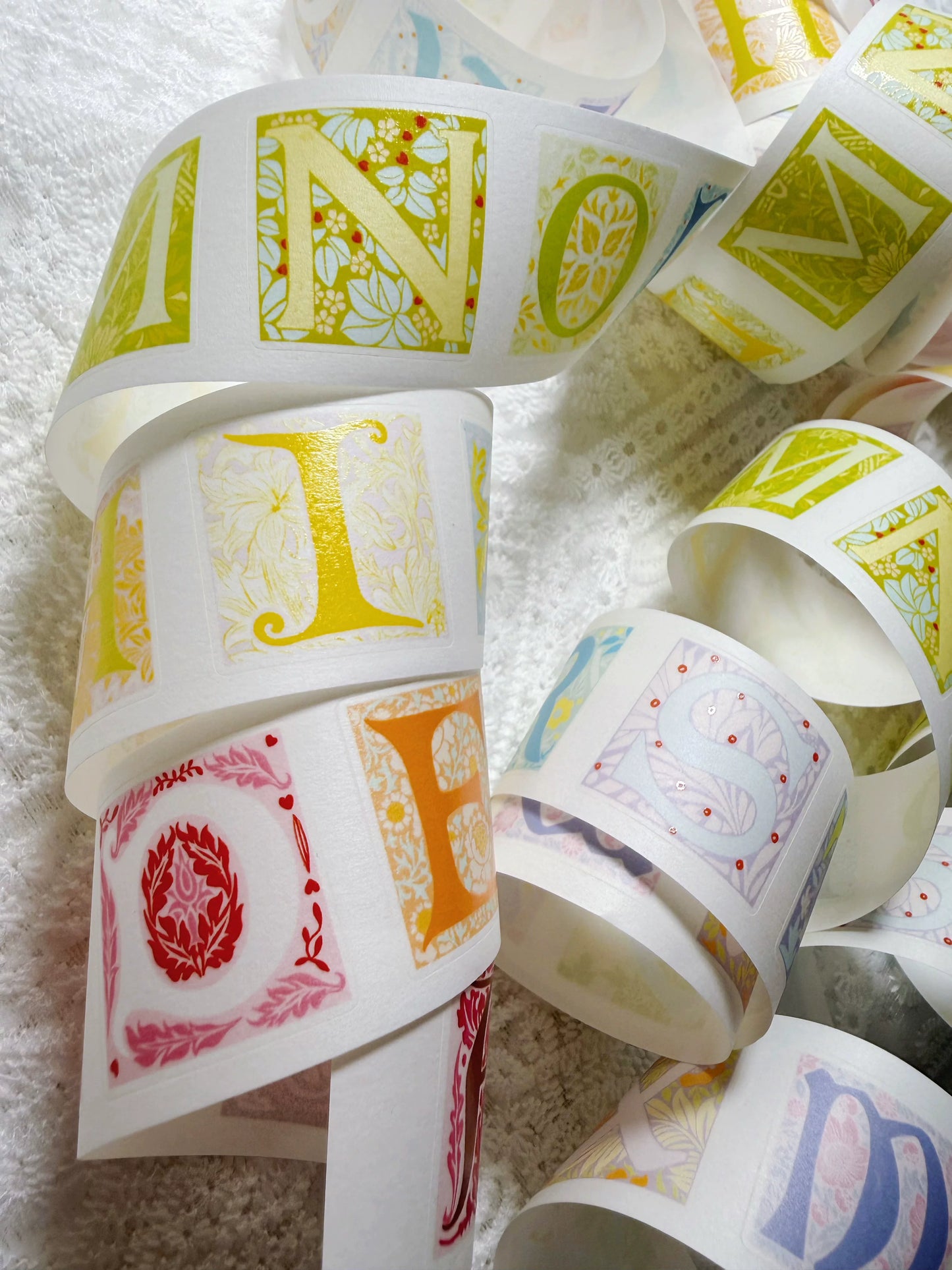 ZaoZao Vol4【Botanical Letter Set】Original Design Kiss-Cut Washi PET Tape Stickers,for Scrapbook Supplies,Journaling,Junk Journal,Bullet Journal,Planner Stickers