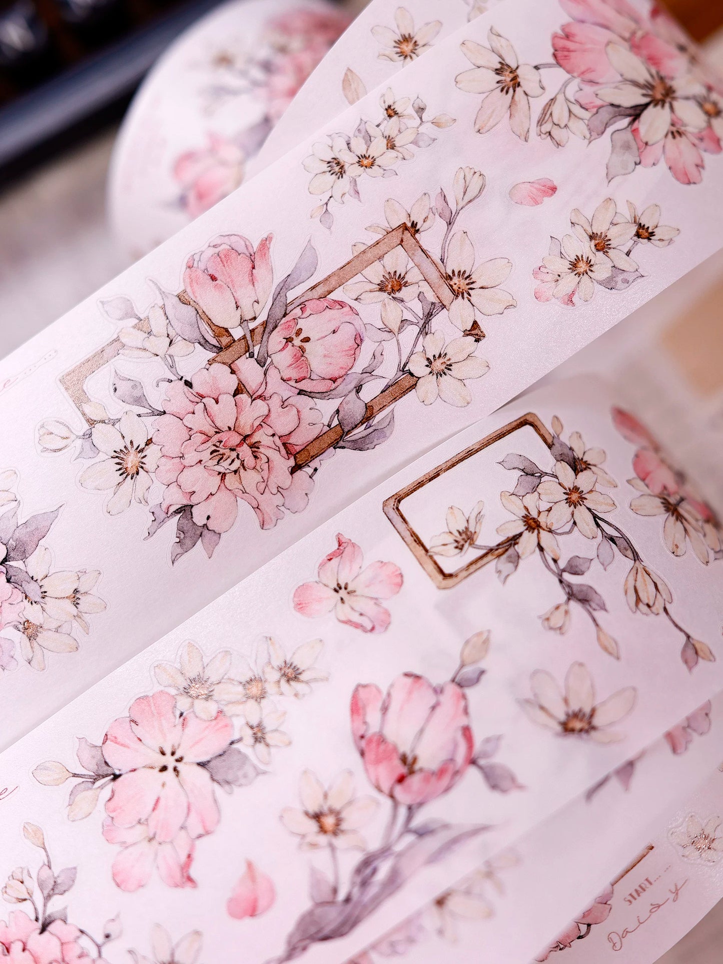 XiaoBaiJia Salt Series【Powdered Floss】Pre-cut Orginal Design Washi/Pet Tape Light Retro Stickers