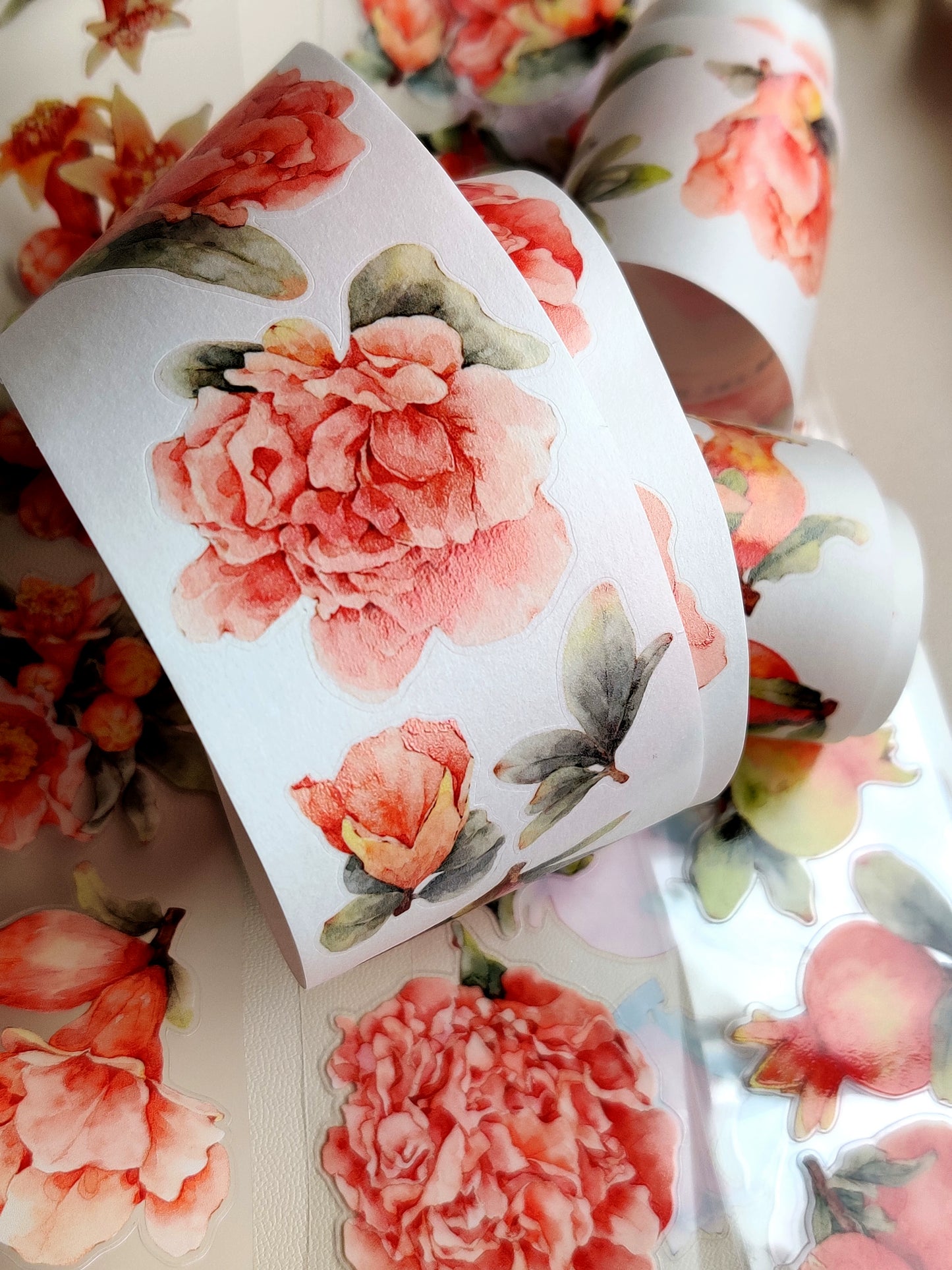 Xiangxiang Vol5 【Pomegranate Flower】Light Retro Character Scenery Orginal Design Washi Pet Tape Landscaping Stickers