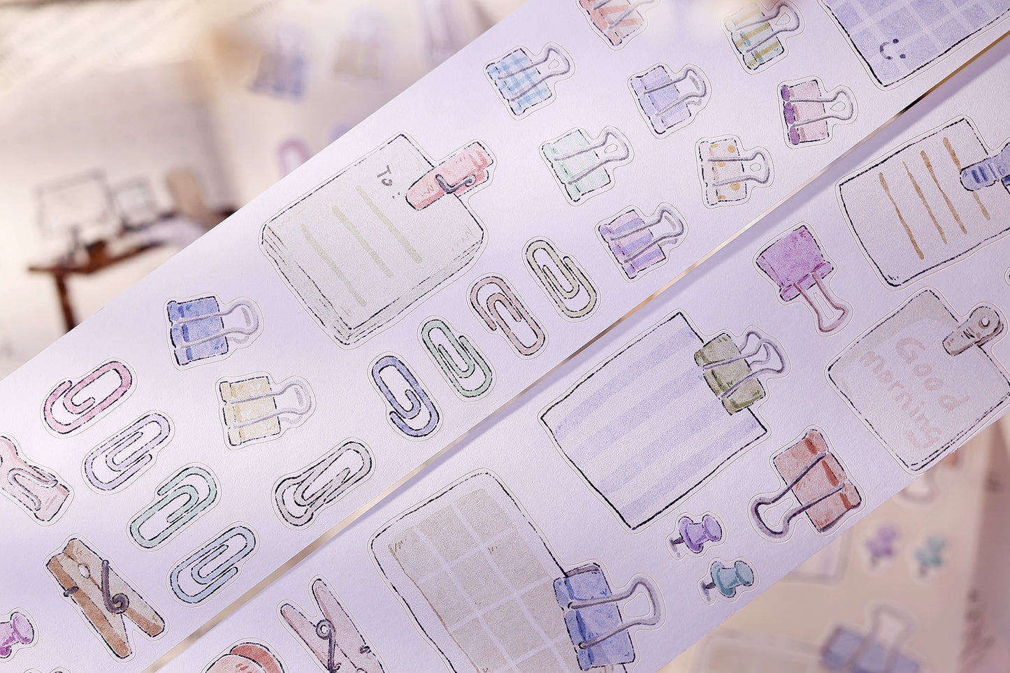XiaoBaiJia Minimalist Style【Pinch Something】Clips Orginal Design Washi Pet Tape Landscape Stickers