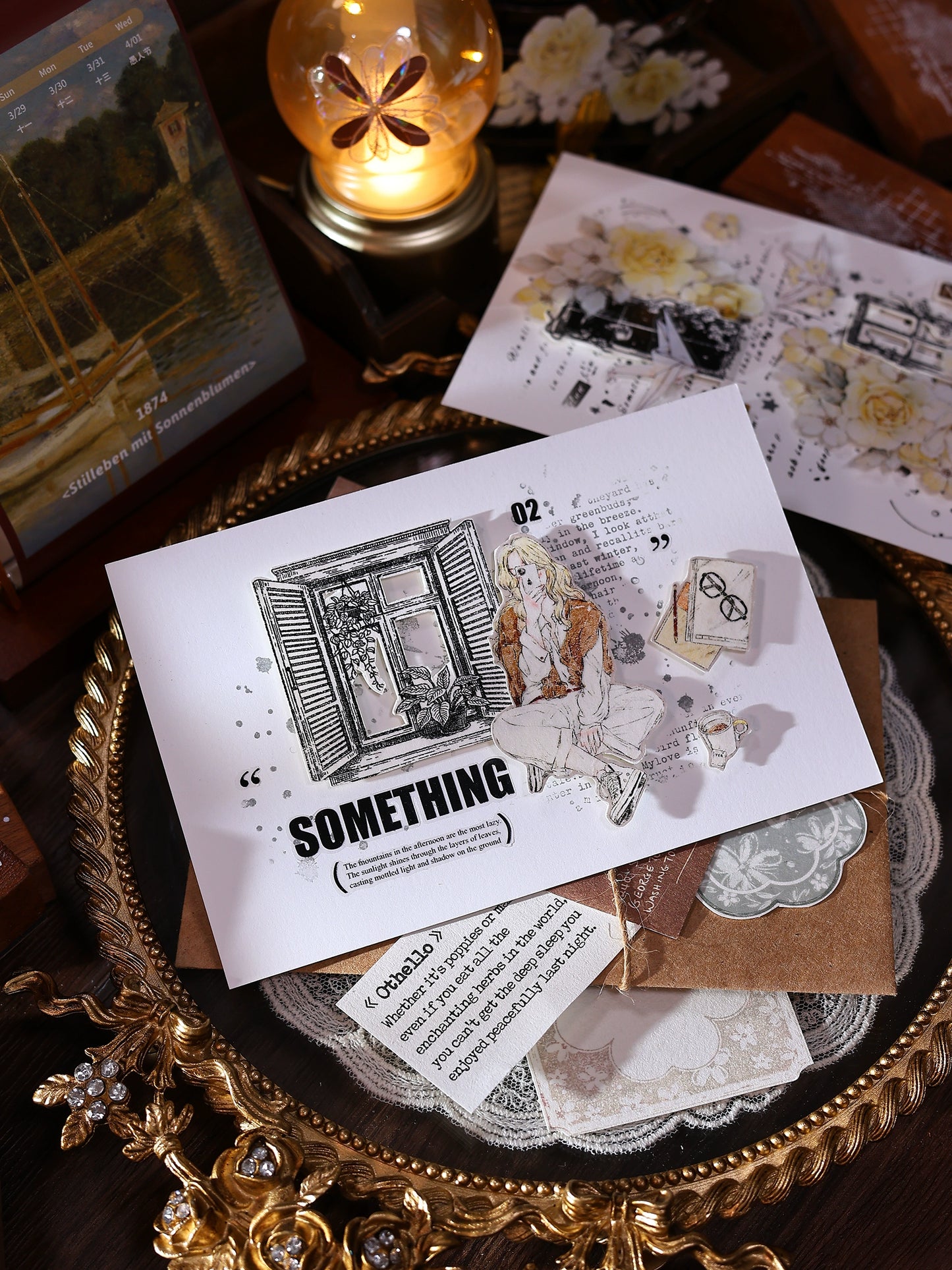 XiaoBaiJia【Window】Light Retro Orginal Design Washi Pet Tape Landscape Stickers