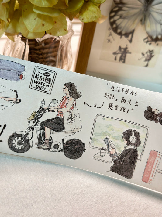 XiYue【Free Verse】Original Character Design Washi/PET Tape Stickers,for Scrapbook Supplies,Journaling,Junk Journal,Bullet Journal,Planner Stickers