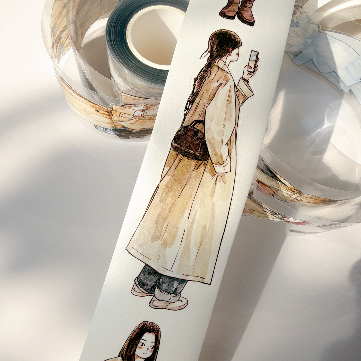 Kaixiaoxun Vol14【Early Autumn】 Pre-Cut Long Loop Washi/Matte PET Tape for Scrapbook Supplies,Junk Journal Supplies