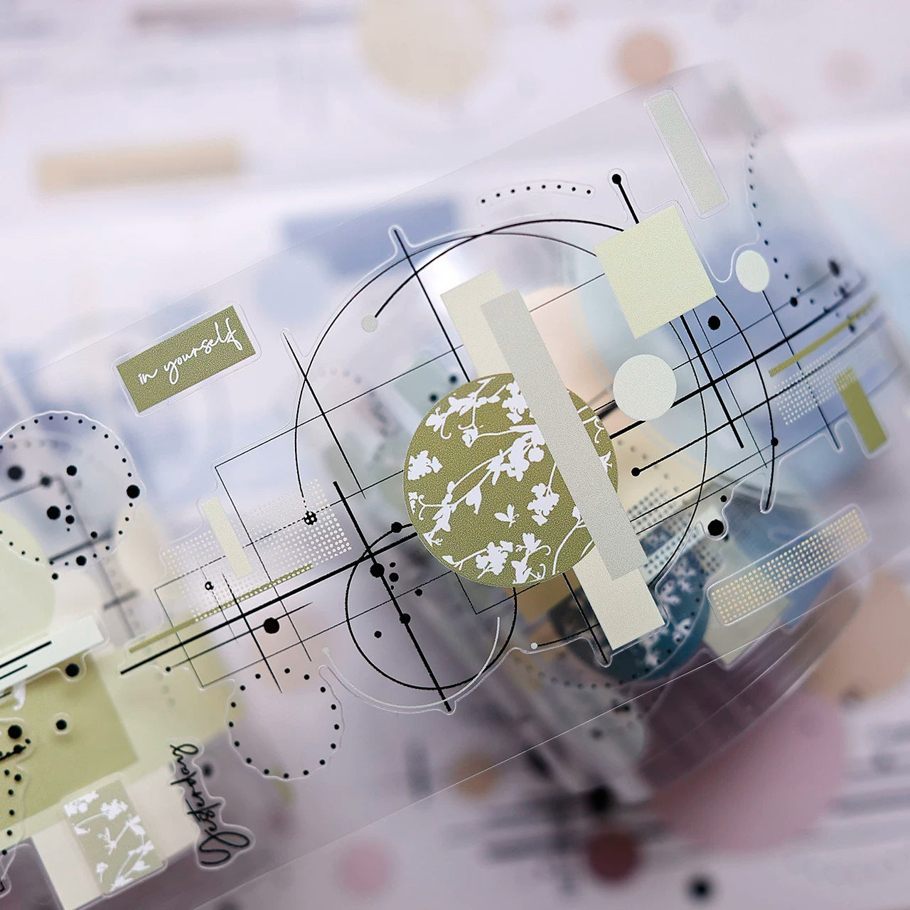 XiaoBaiJia Salt Series【Color Circle Collection】Pre-cut Orginal Design Washi/Pet Tape Light Retro Stickers