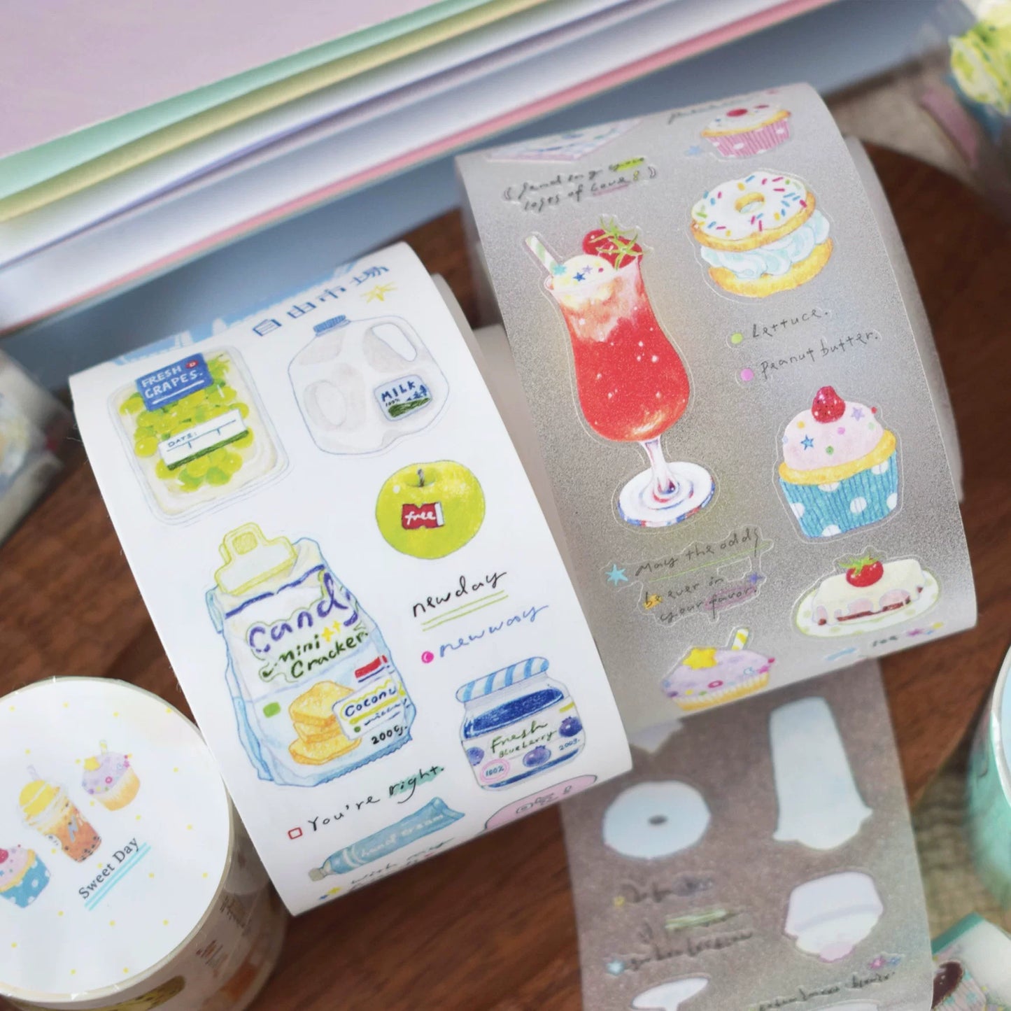 Dover Original【Cold Drinks & Desserts Theme】Salt-style Cute Pre-cut Washi Tape Sticker