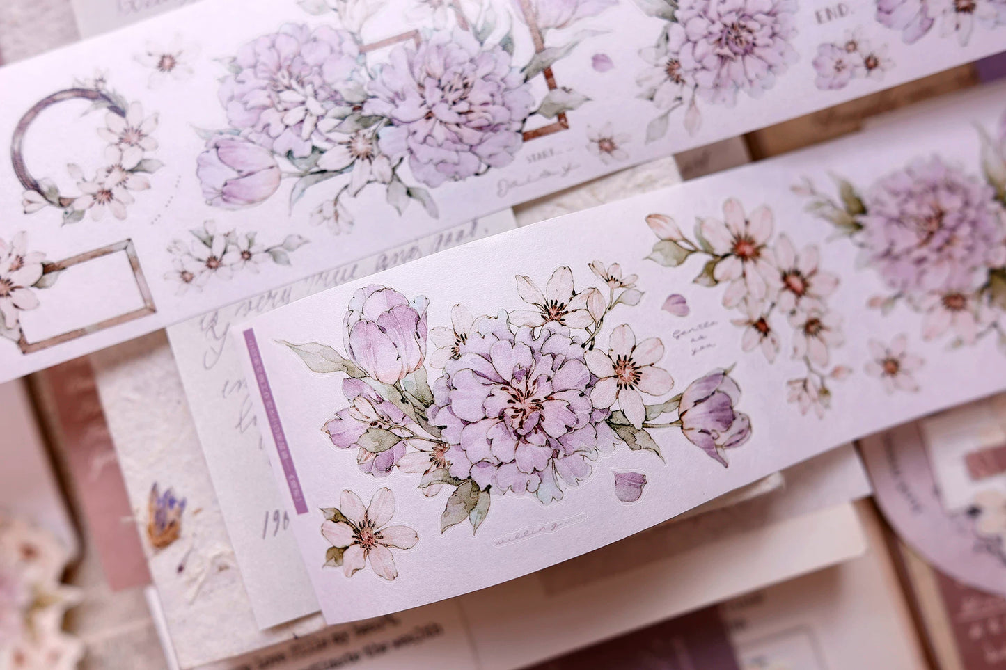 XiaoBaiJia Salt Series【Smoky Purple】Pre-cut Orginal Design Washi/Pet Tape Light Retro Stickers