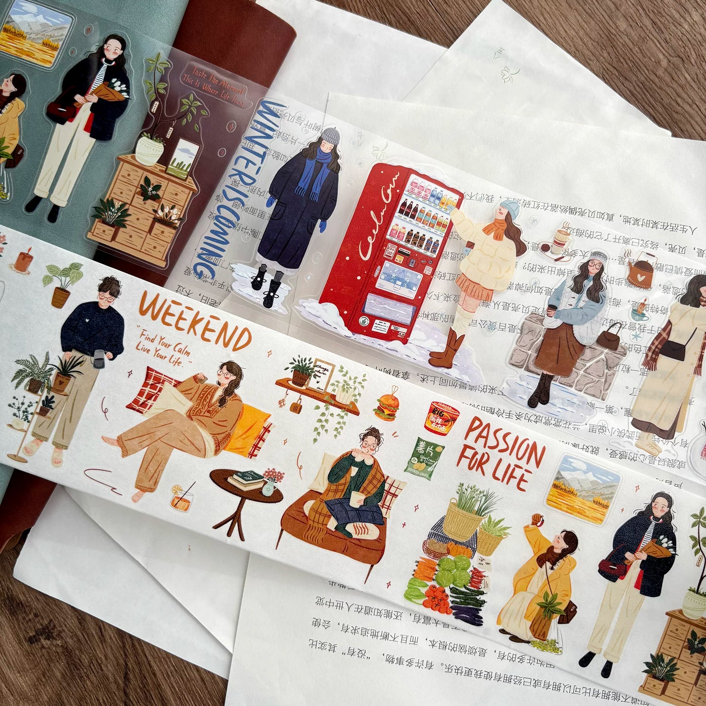 ZiYuanSu【Warm Winter】Background Scene Pre-cut Washi/PET Tape