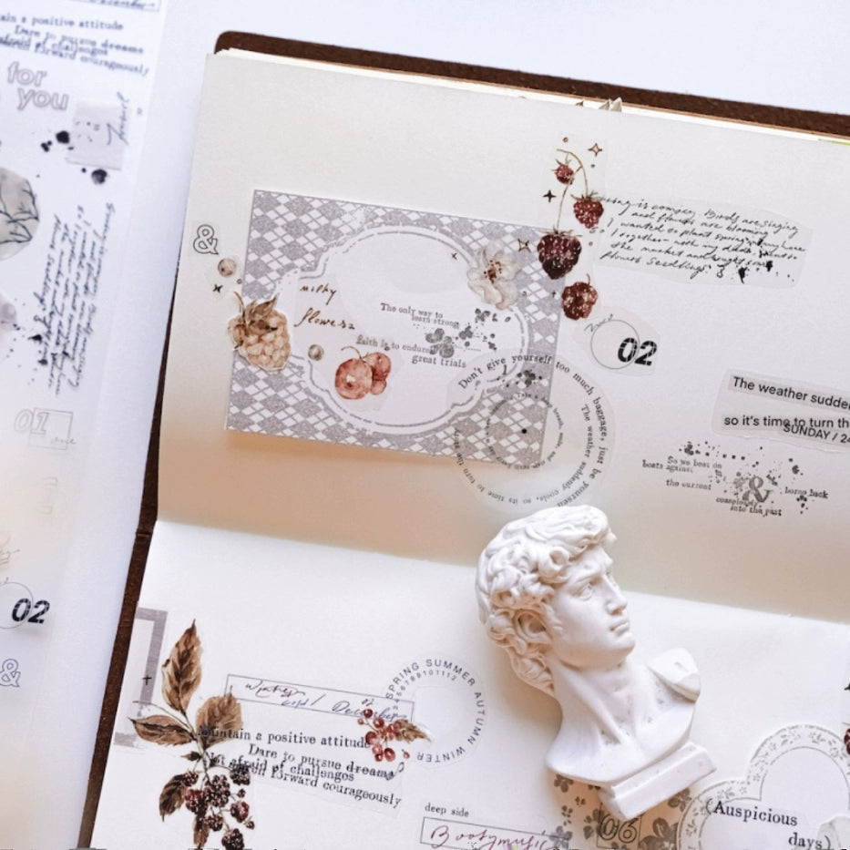 Yuanzi Vol7【Border Series】Upgraded Rubber Retro Maple Stamp for Washi Tape