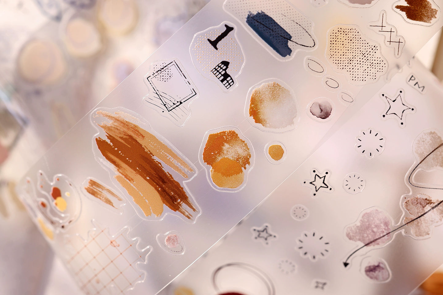 XiaoBaiJia Minimalist Style【Small Decoration】Light Retro Orginal Design Washi Pet Tape Landscape Stickers