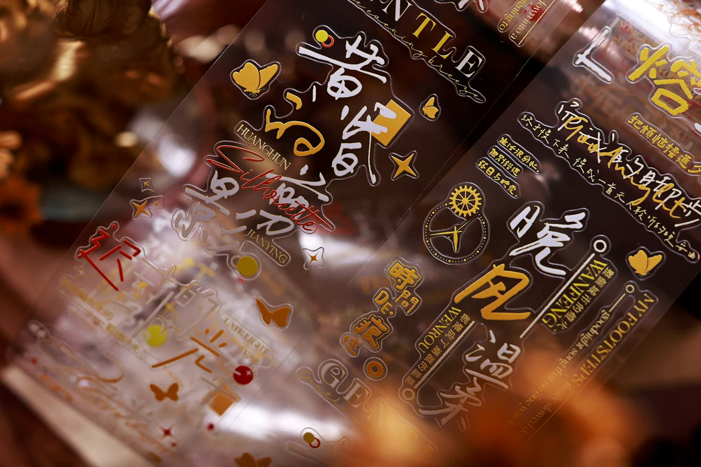 XiaoBaiJia 【Orange Chronicles】Pre-cut Orginal Design Washi/Pet Tape Light Retro Stickers