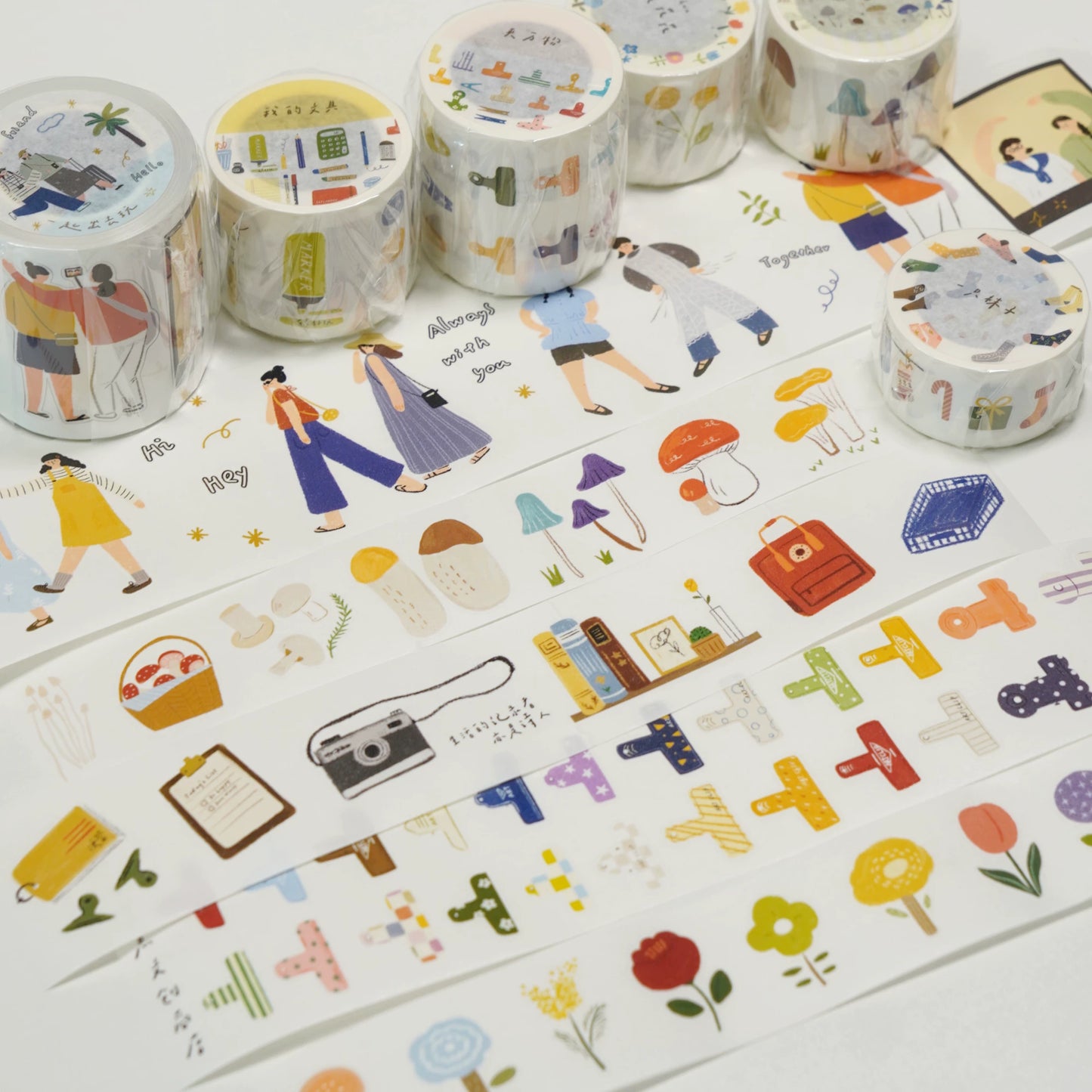 A Bit of A Studio【Going Out to Play】Pre-cut Stationery/Clips/Flowers/Mushrooms/Socks Washi/PET Tape