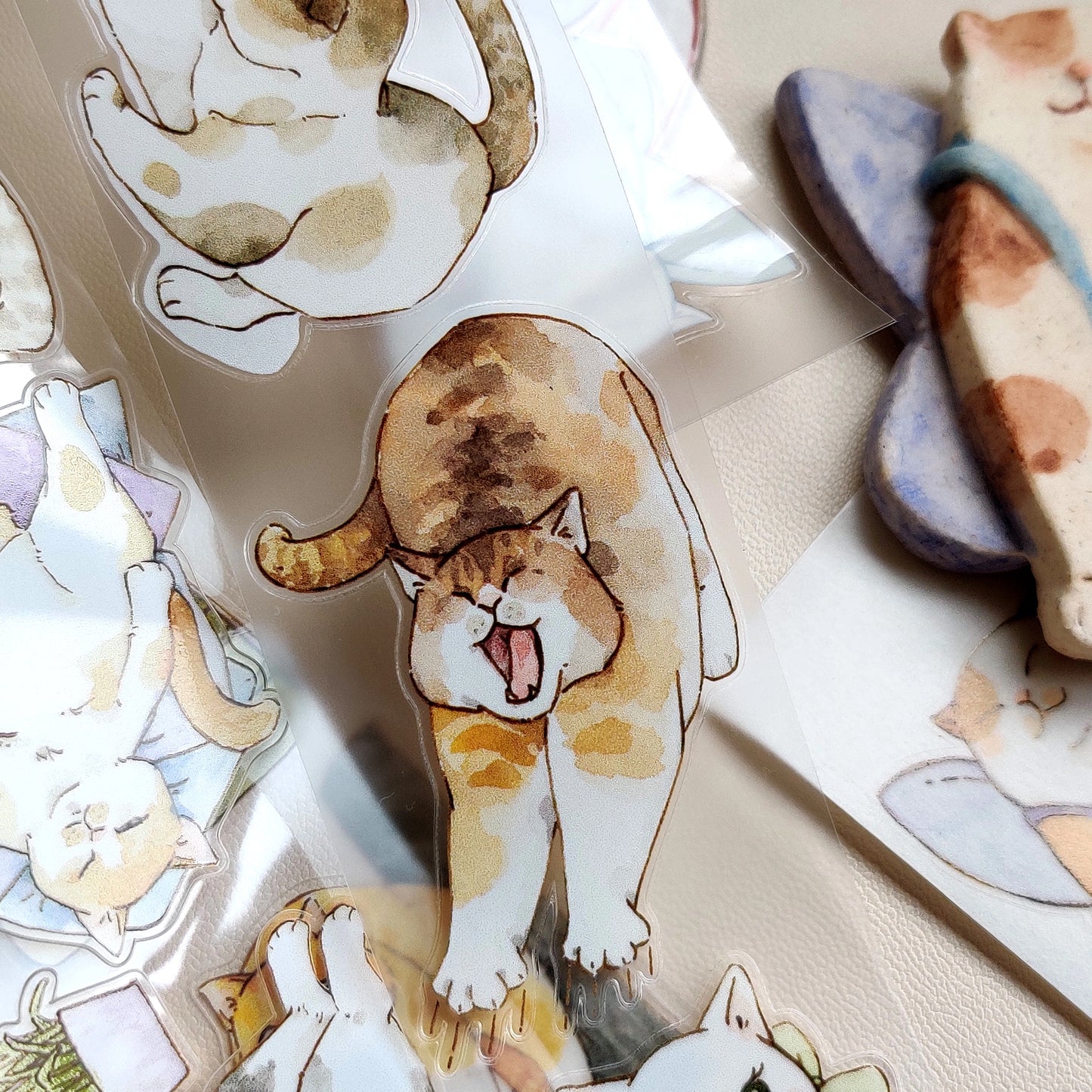 Xiangxiang Vol5【Meow】Light Retro Animal Orginal Design Washi Pet Tape Landscaping Stickers