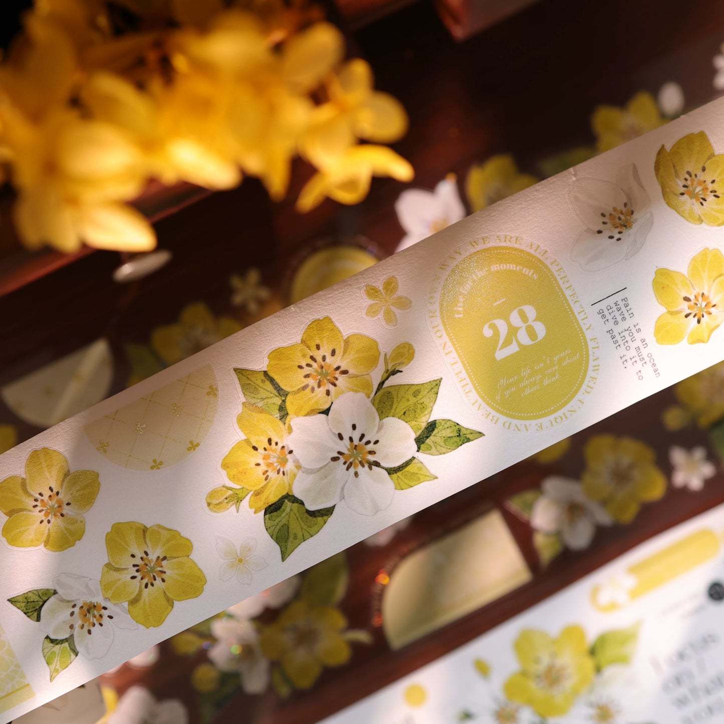 YiEr Vol17【Cream Pear Blossom】Kiss-cut Floral Washi Tape and PET Stickers