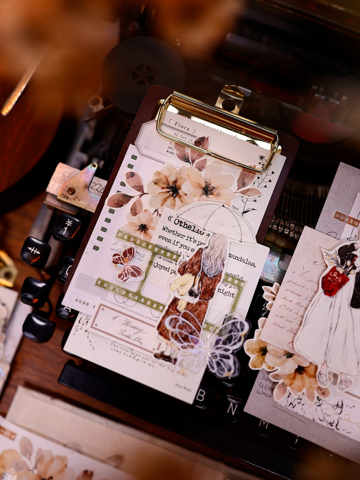 XiaoBaiJia Salt Series【Maiden Among the Flowers】Pre-cut Orginal Design Washi/Pet Tape Light Retro Stickers