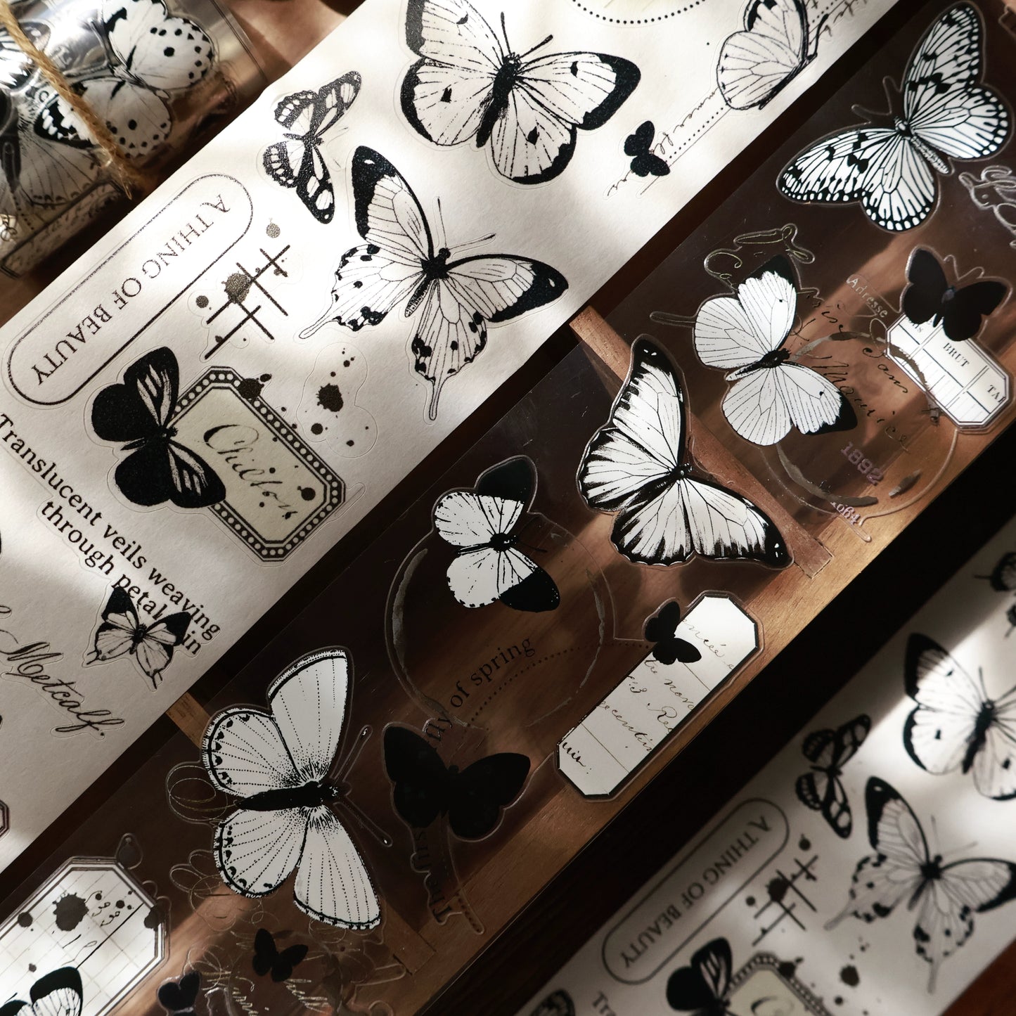 YiEr Vol15【Butterfly Habitat】Orginal Design Pre-cut Washi/Pet Floral Tape Light Retro Landscaping Stickers