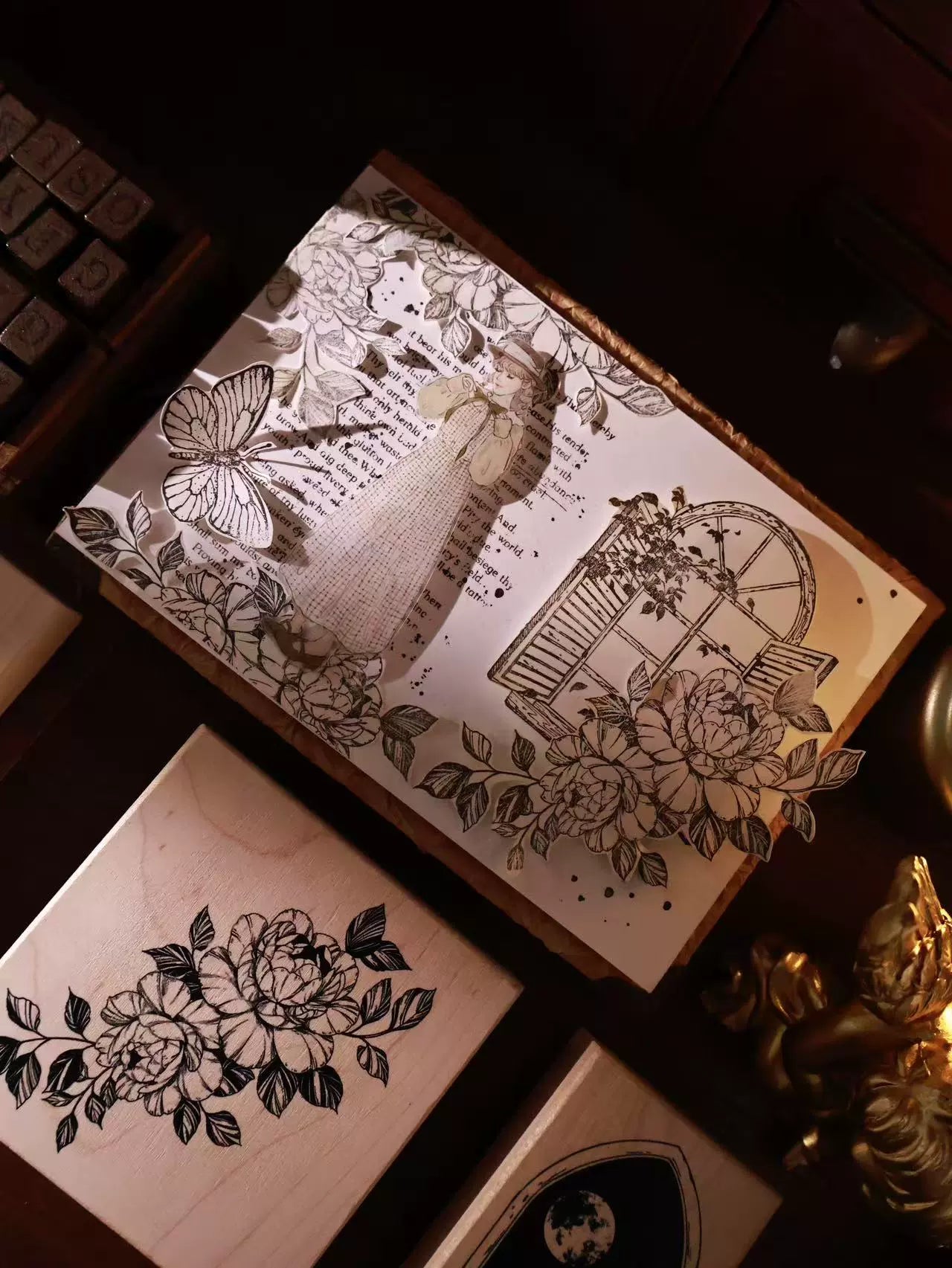 YiEr Vol14【Windows Stamp】Imported Maple Red Rubber and Maple Wood Stamp