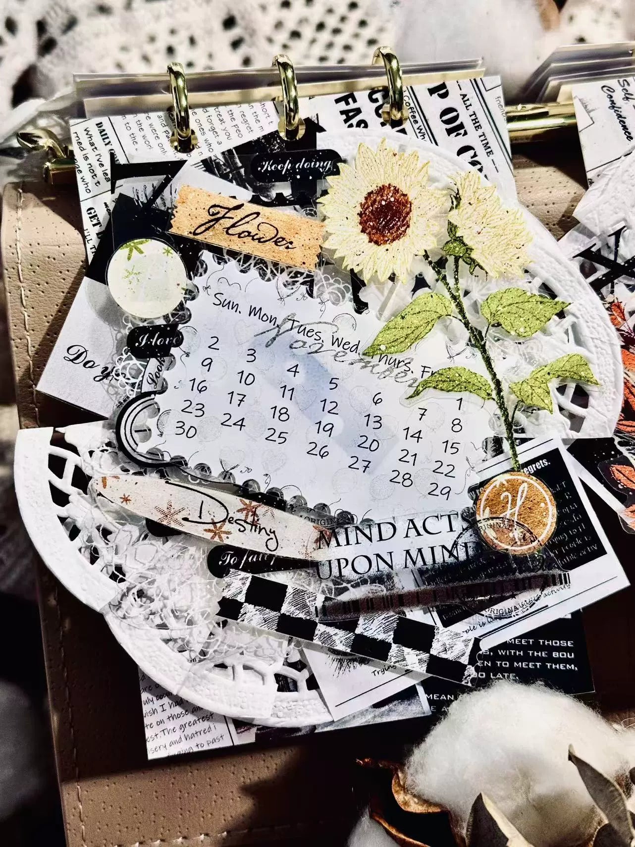 Linlanxi【Hand drawn Flower Collection】 Original New Product Light Retro Bouquet Washi/Pet Tape Long Loop Whole Roll