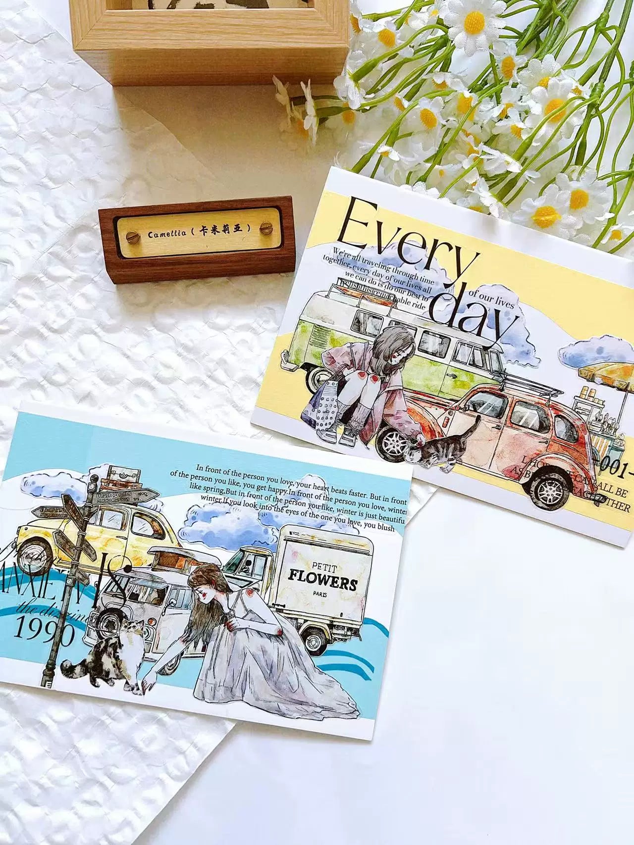 Kaixiaoxun Vol13【Maiden's Heart】 Pre-Cut Long Loop Washi/Matte PET Tape for Scrapbook Supplies,Junk Journal Supplies