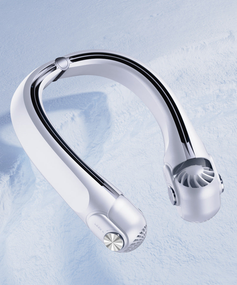 ‌Wear the Chill! 2400mAh AR Turbine Bladeless Neck Fan — Negative Pressure Cooling, Real Cold Wind, Hands-Free