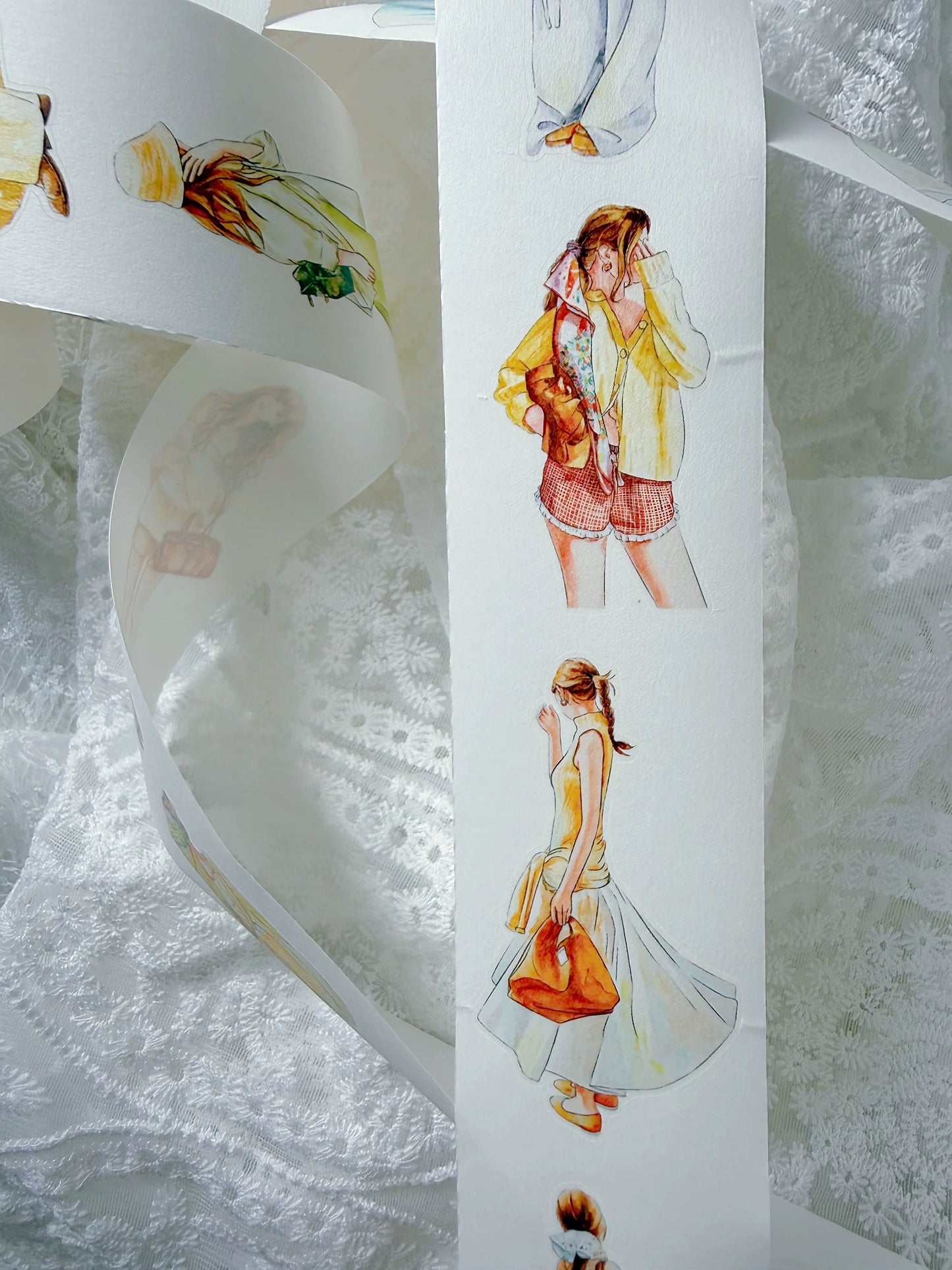 ZaoZao Vol4【Lemon Sea Salt】Original Design Kiss-Cut Washi PET Tape Stickers,for Scrapbook Supplies,Journaling,Junk Journal,Bullet Journal,Planner Stickers